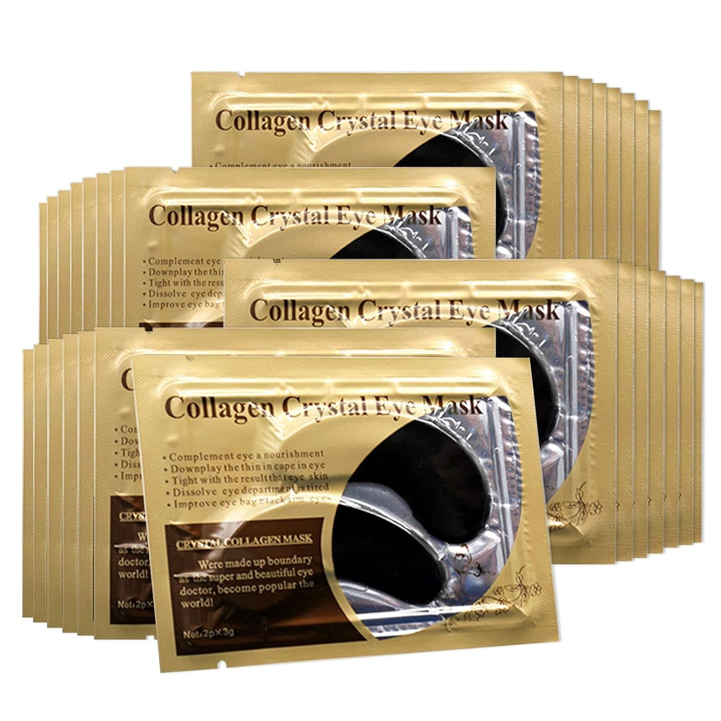 Permotary 30 Pairs Gel Collagen Eye Pads,Crystal Collagen Under Eye Mask for Moisturizing,Reducing Fine Lines&Dark Circles& Puffy Eyes Under Eye Patch for Women Men, Black