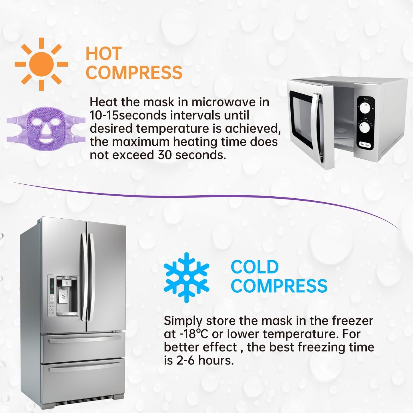 Face Eye Mask Ice Pack for Reducing Puffiness, Bags Under Eyes, Puffy Dark Circles, Migraine,Hot/Cold Pack with Soft Plush Backing (Purple #22)