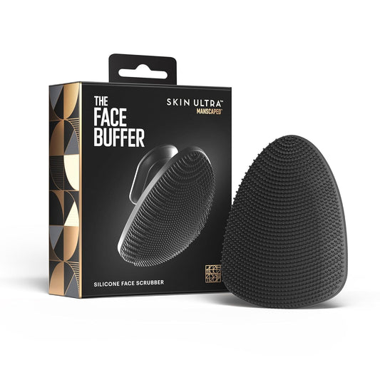 MANSCAPED® The Face Buffer - Men's Silicone Face Scrubber for Nourishing, Deep Cleaning & Exfoliating Your Skin, No-Slip Suction Cup Handle, Gentle Face Massage, 1-Pack