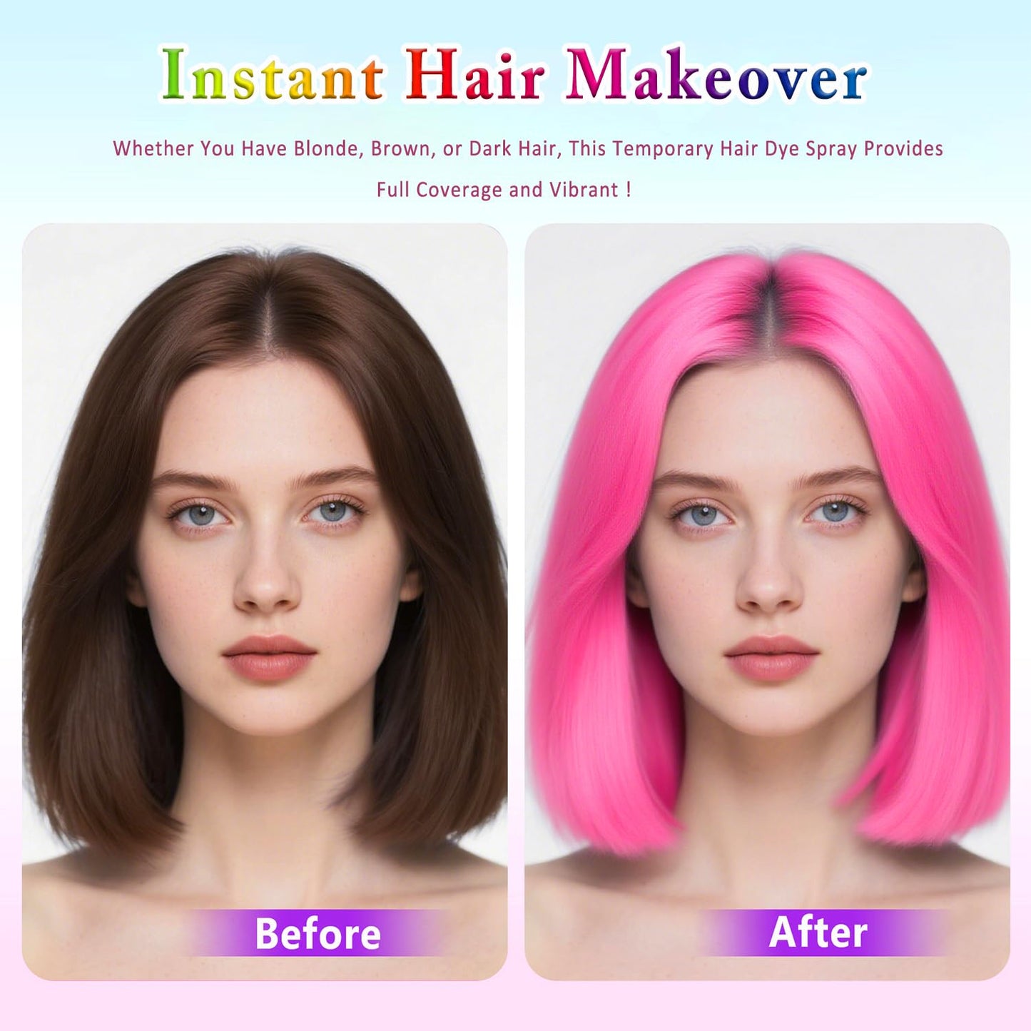 Pink Hair Spary, Temporary Hair Dye Spray For Kids Women Men, Washable One-Time Use Hair Color Wax, Non-Sticky Hair Coloring Pomades for Cosplay Party, Halloween DIY Crazy Hair Day (Pink)