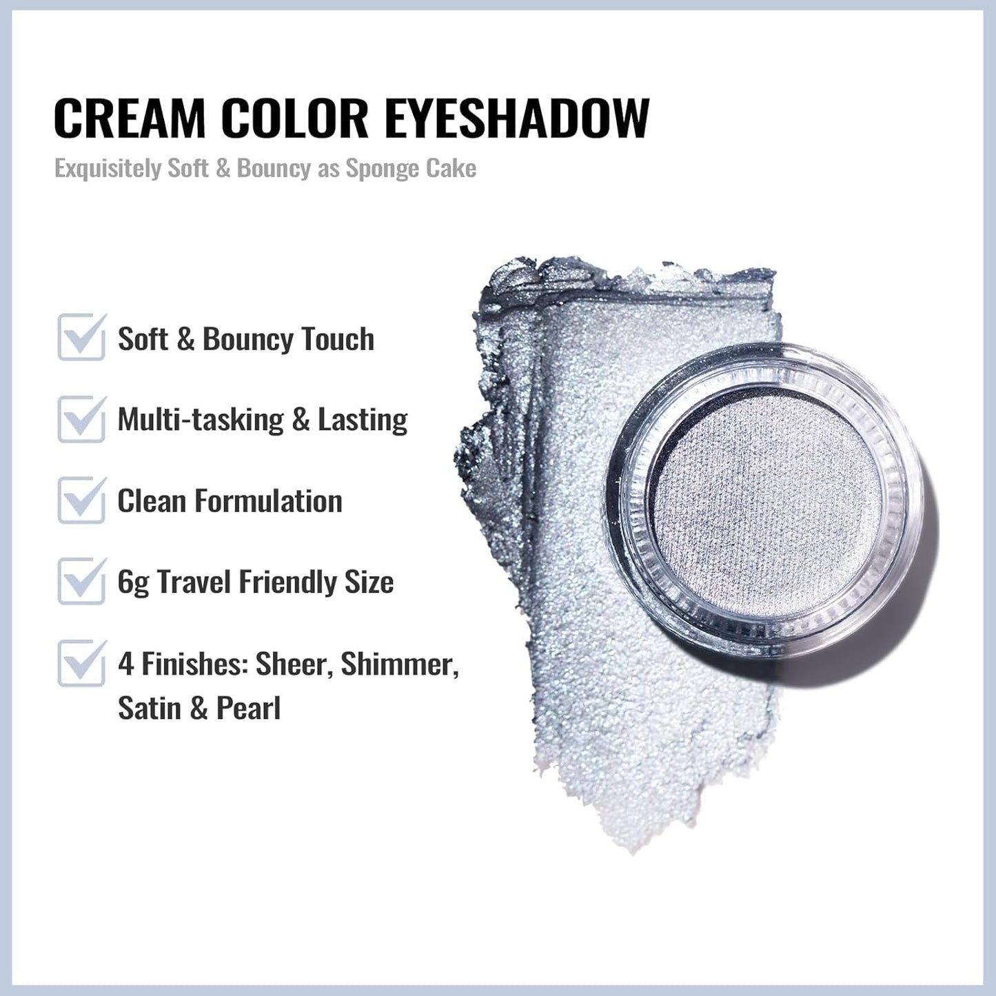 Oulac Shimmer Cream Eyeshadow also for Highlighter Blendable Eye Shadow Waterproof&Long Lasting with Moisturizing Formula Soft Shimmer Eye Make-up,Vegan & Cruelty-Free,6g 26