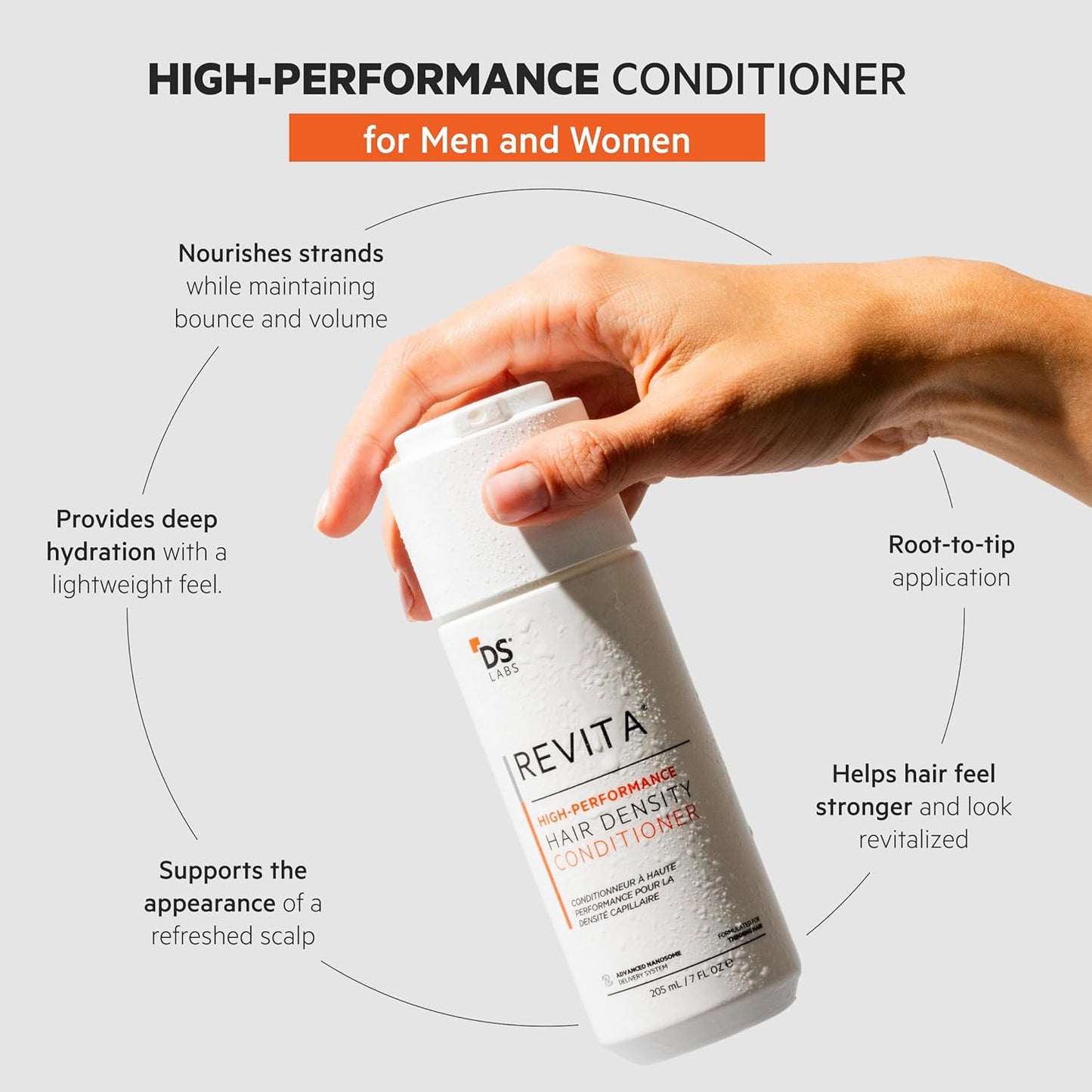 DS Labs Revita Conditioner, 205mL - Lightweight, Scalp First Hydration for Fuller Looking, Softer Hair, Thickening Appearance, Sulfate & Silicone Free, Color Safe, For Men & Women