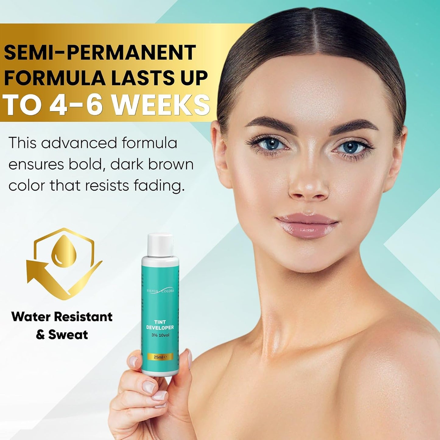 Professional Tint Kit Semi-Permanent 40 Applications Lasts 4-6 Weeks Spot Coloring Set Waterproof (Medium Brown, 25 ML)