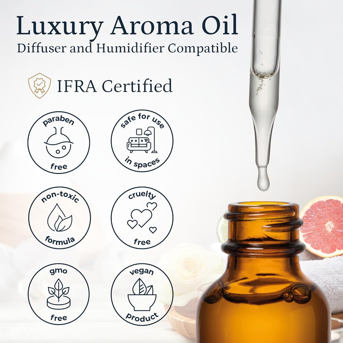 PuroSentido Italy Aroma Oil (500 ml) - Luxury Fragrance Oil for Diffusers and Humidifiers, Sicilian Lemon, White Rose & Musk Home, Hotel & Spa Scent