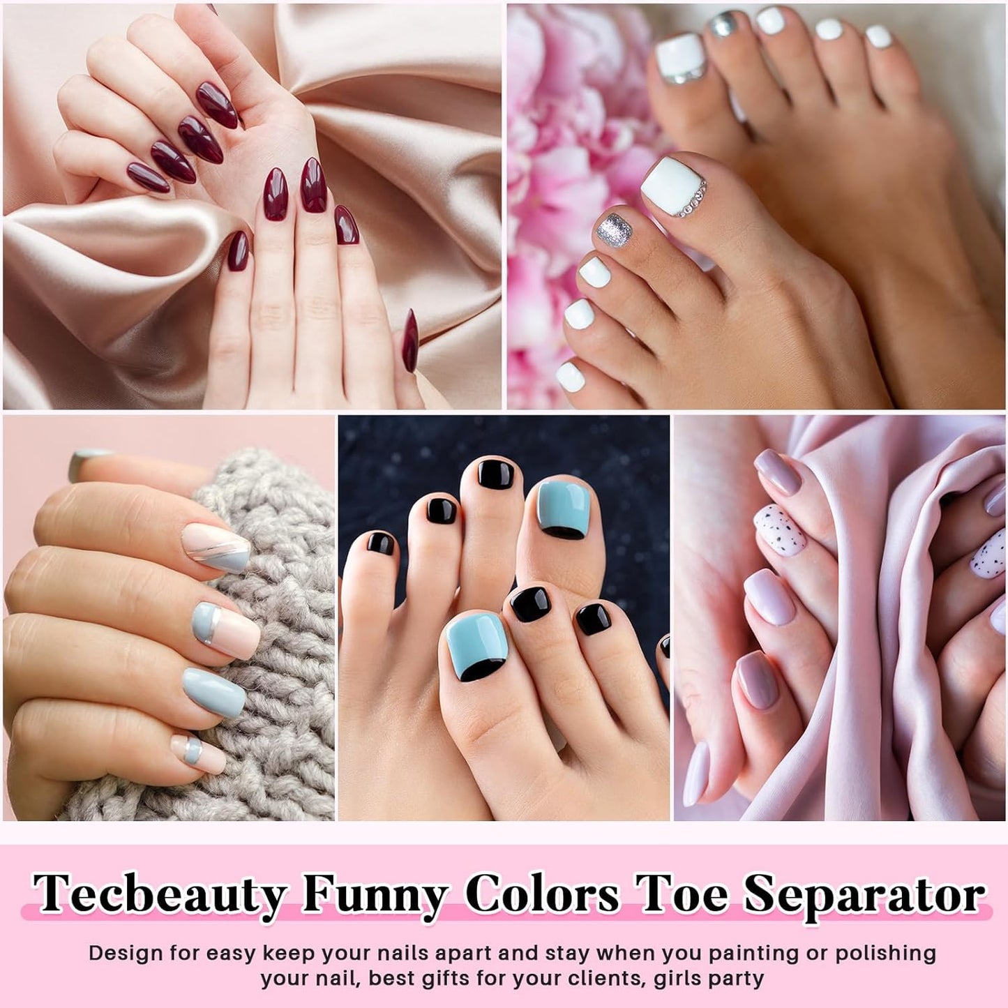 Mumufy 1000 Pcs Individual Pedicure Toe Separators Soft Foam Toe Spacers Comfortable Finger Toe Dividers Pedicure for Women Men Girls Manicure Feet Nail Polish Art Painting Spa(Gray)