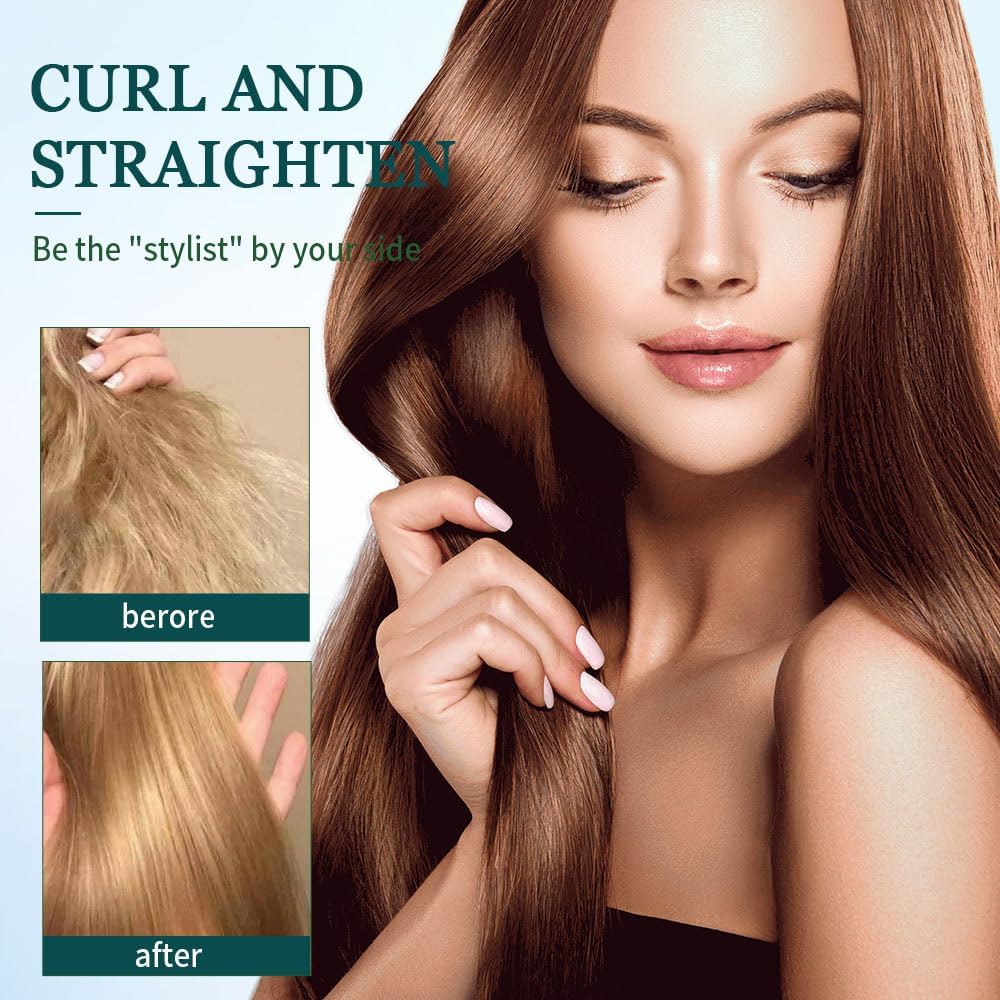 2025 New Mini Dual-Purpose Curling Iron, 2-in-1 Curling Wand Flat Iron Hair Straightener, Travel Curling Iron for All Hair Types (Dark Purple)