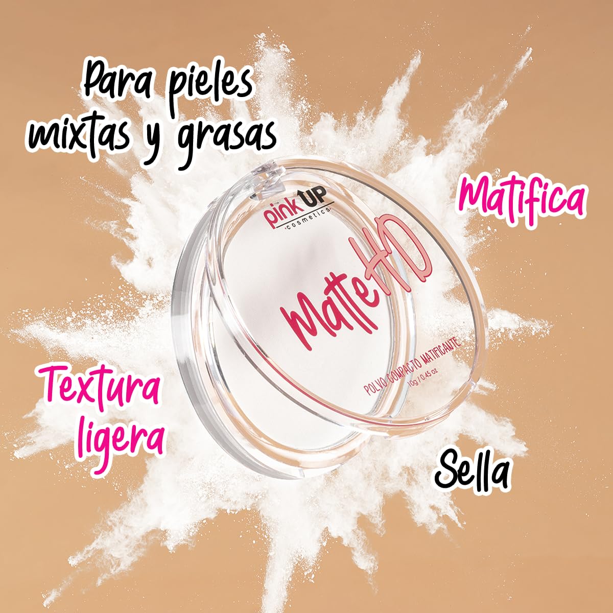 Matte HD Compact Powder Mattifying| Make up| Setting Powder| Pressed Powder | Face Make Up| For Combination Skin|Controls shine on facial skin| Model PKHD