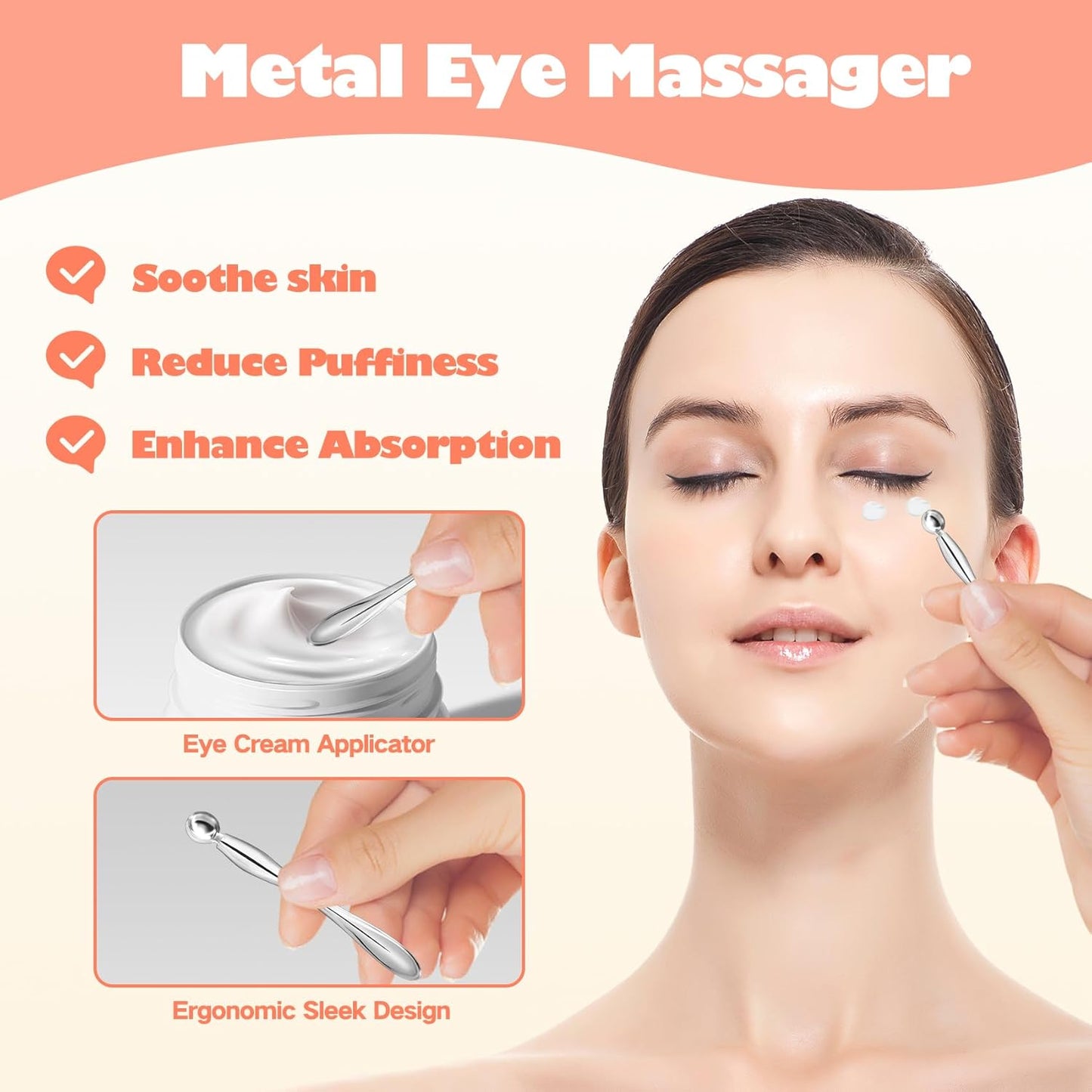 10 Pairs Under Eye Patches, Silicone Reusable Eye Patches, Under Eye Mask for Reduce Eye Wrinkle and Fine Lines Skin Care- Eye Cream Applicator and Tin Case