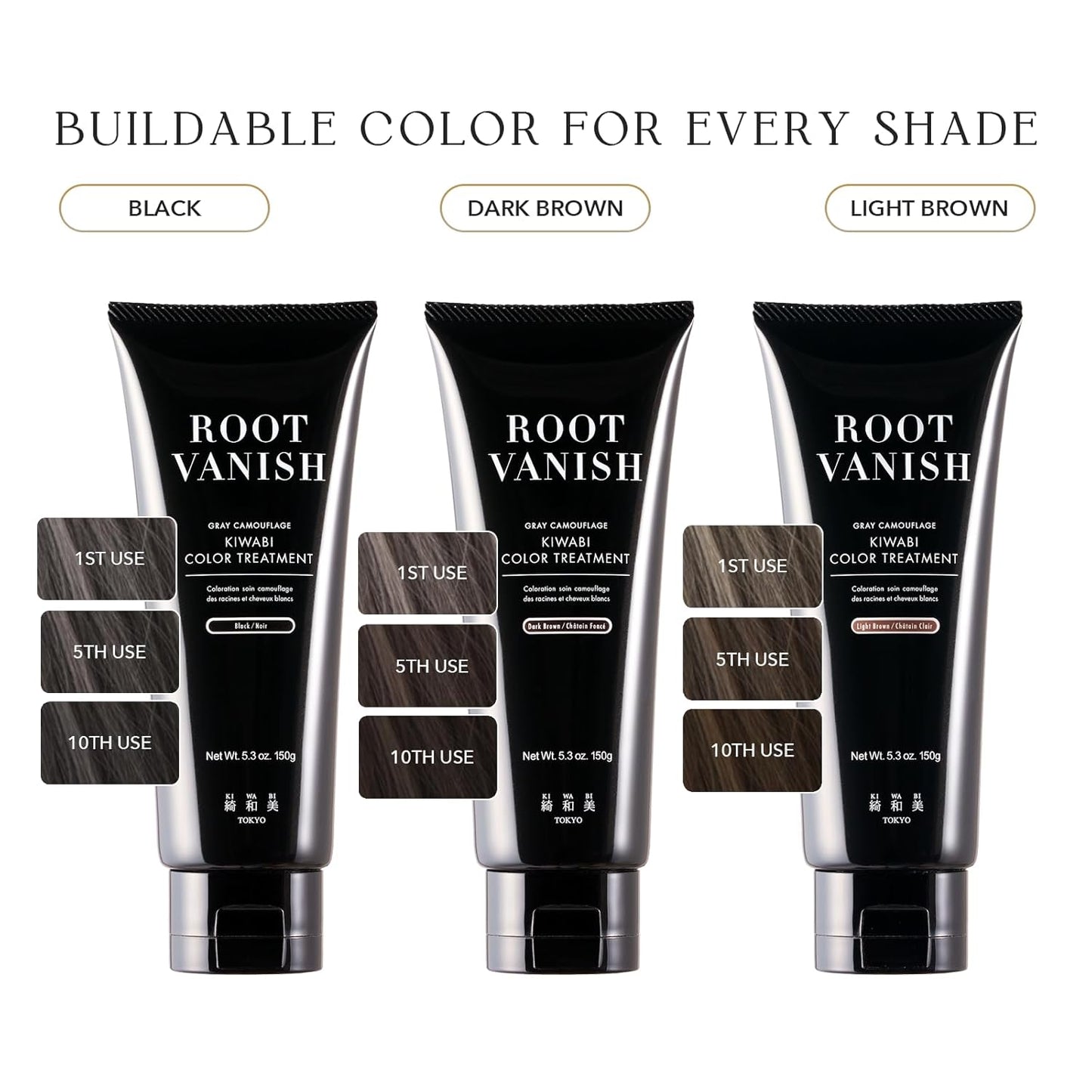 Color Treatment for Gray Coverage – Subtle, Gradual Semi-Permanent Hair Color – Hydrating, Sulfate-Free, Ammonia-Free, Vegan Color Depositing with 31 Botanical Extracts (Black)