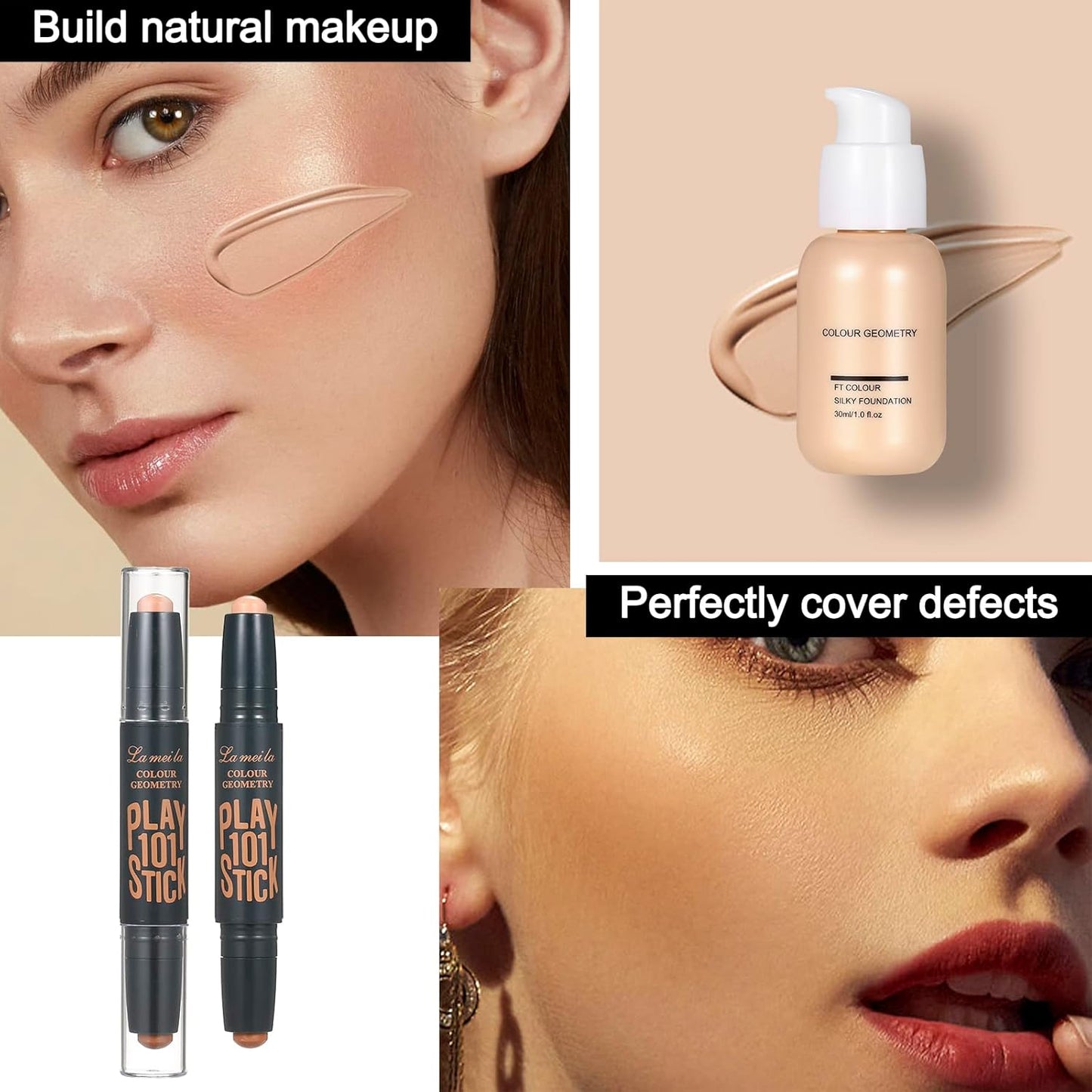 All in One Makeup Kit For Women Girls Teens Makeup set 16 Colors Eyeshadow Palette Foundation Eyeliner Contouring Stick Lip Gloss Eyebrow Mascara Makeup Brushes Makeup Gift Sets
