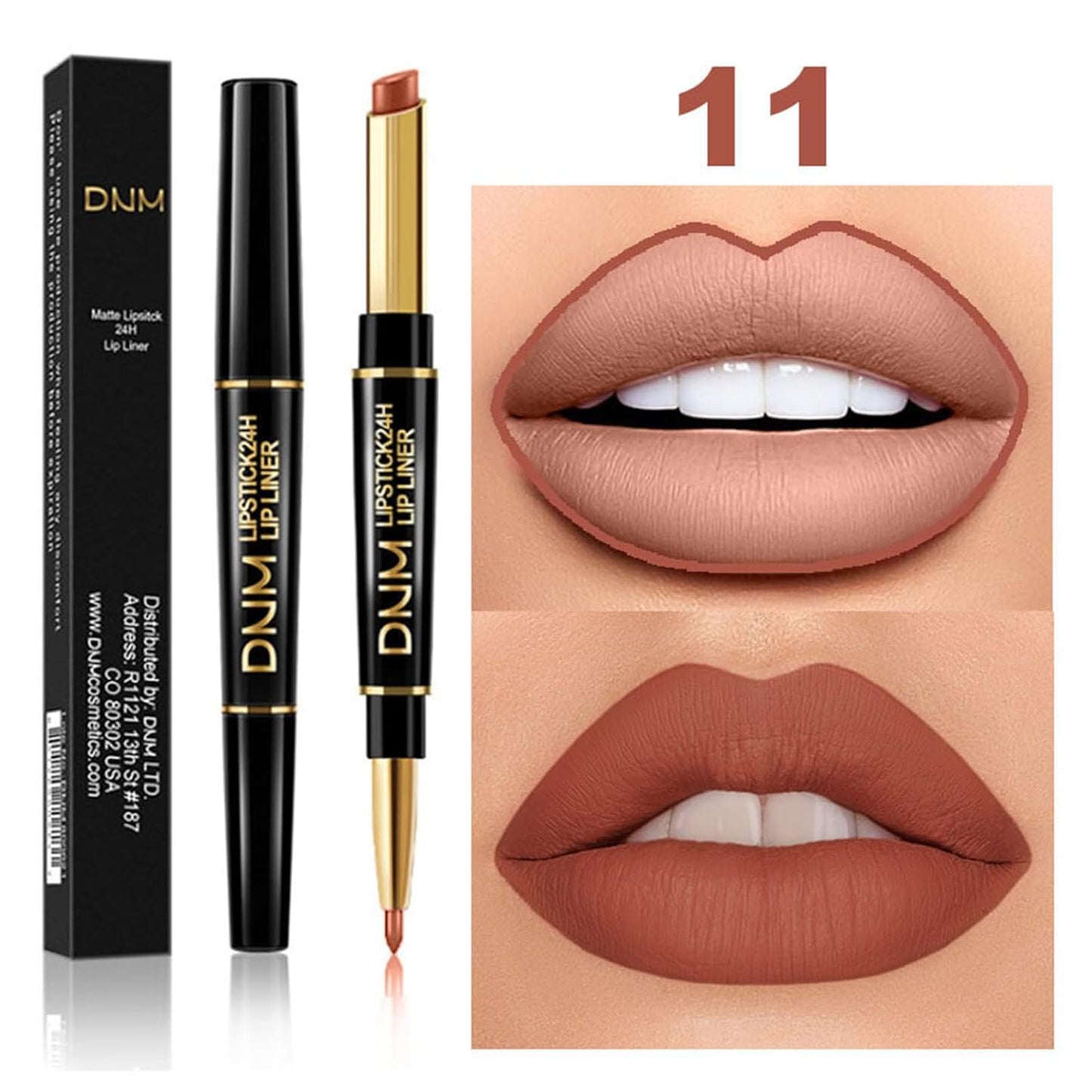 PHOERA Foundation Full Coverage,3Pcs Lip Liner and Lipstick Set Chestnut Nude Brown for Matte Finish, PHOERA Makeup Wrinkles Matte Natural Finish for a Flawless Complexion(101- Porcelain+Lip SetA)