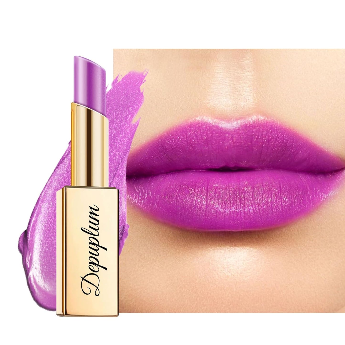 Purple Lipstick Moisturizing for Women Shimmer Tinted Lip Balm Hydrating Nourishing Lip Gloss Vegan& Cruelty Free Lip Makeup, ZG122 Sweet