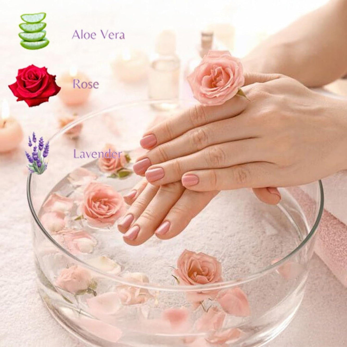 10-Minute Paraffin Hand Treatment, Home Hand Wax Spa Treatment Gloves, Rose, One-Pair