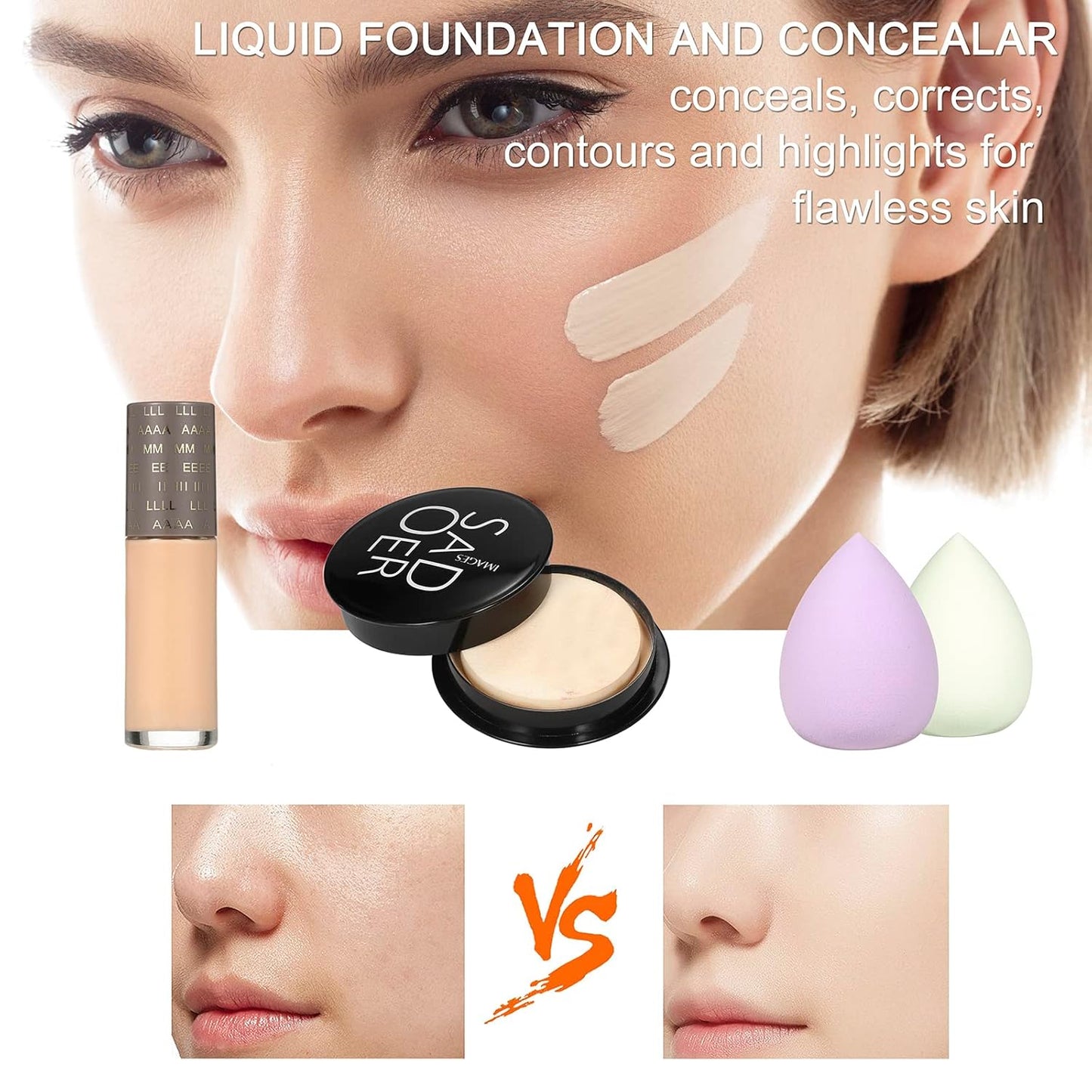 All in One Makeup Kit Makeup Kit for Women Full Kit Multipurpose Makeup Kit-Makeup Brush Set,Eyeshadow Palette,Lip Gloss Set, Makeup Bag,Eyebrow Pencil,Eyeliner pencil,Mascara,Contour Bar,Liquid foundation,concealer and Face Makeup