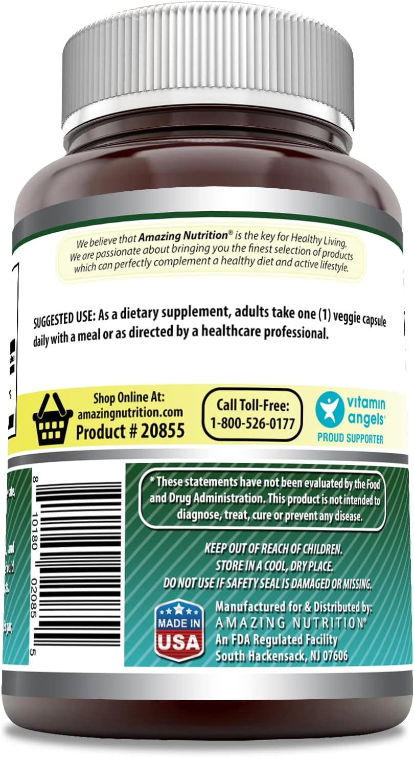Amazing Formulas Biotin 10,000 Mcg Supplement | 200 Veggie Capsules | Non-GMO | Gluten-Free | Made in USA | Suitable for Vegetarians
