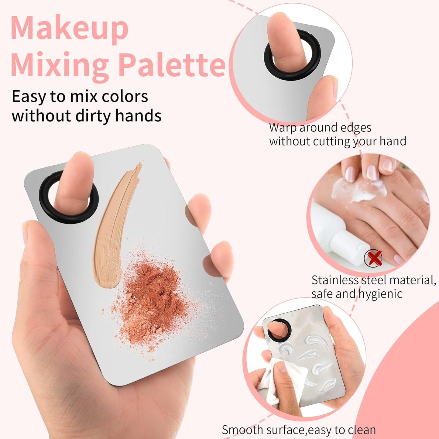 Picasso Spatula Makeup Korean Stainless Steel Makeup Spatula and Palette Set Professional Facial Makeup Tools Foundation Spatula Cosmetic Spatula Tool Makeup Mixing Palettes