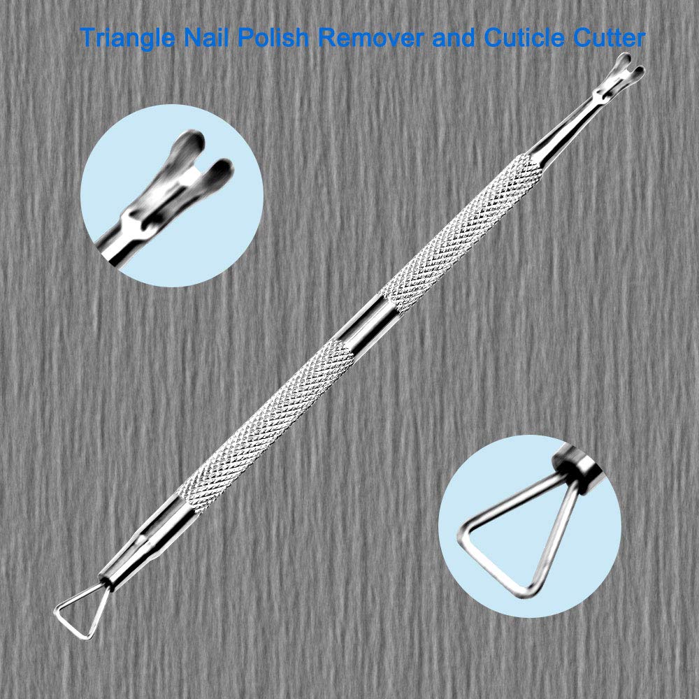 2-Piece Professional Cuticle Pusher and Cutter, Cuticle Trimmer & Cuticle Remover, Manicure Tool Set for Fingernail and Toenail