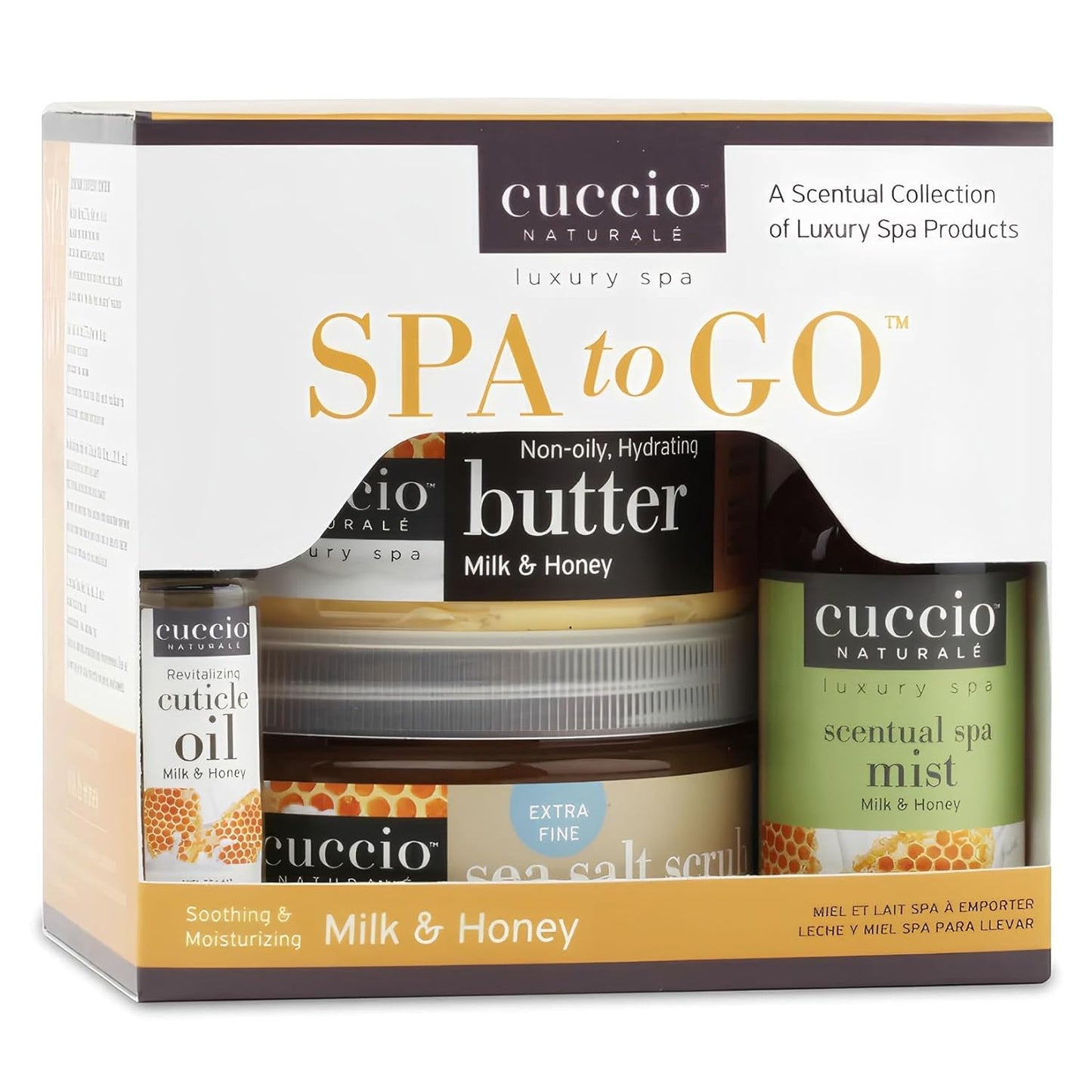 Cuccio 4 Piece Spa To Go Kit, Milk and Honey