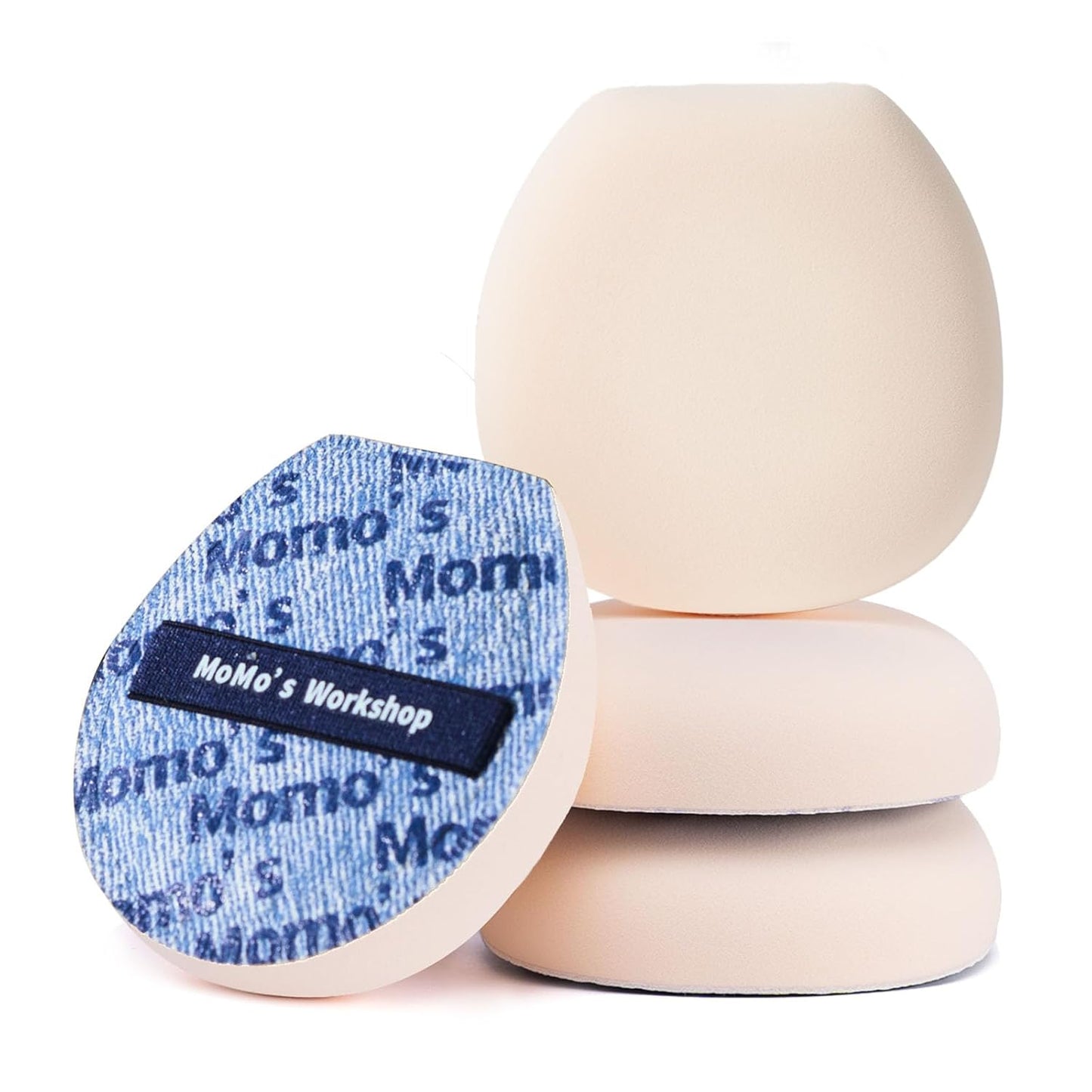 Momo's Workshop Makeup Sponge for Foundation, Soft Makeup Blending Puff Reusable, Foundation Puff for Natural Finish & Long-lasting 1PCS Blue