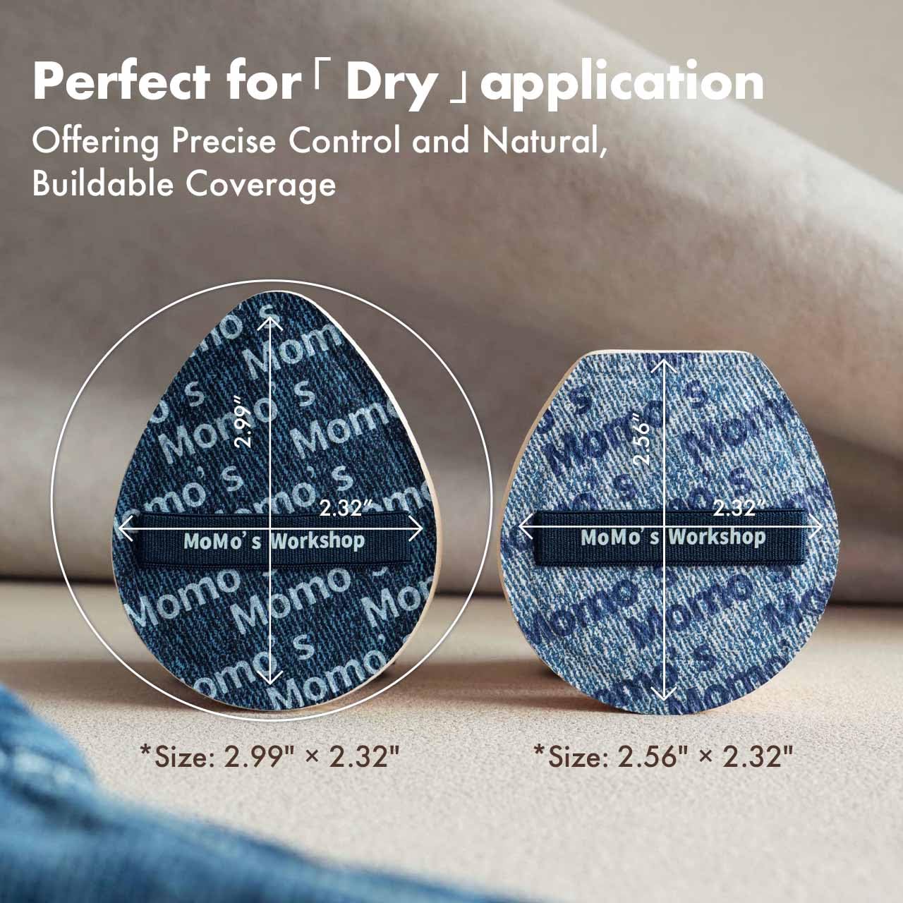 Blue Denim Makeup Sponges,Super Soft Blenders for Liquid Foundation, Dual Design (Egg + Flat Edge), Natural Skin-Like Finish, Makeup Puffs for Blending,Travel Friendly,2pcs for Halloween Themed