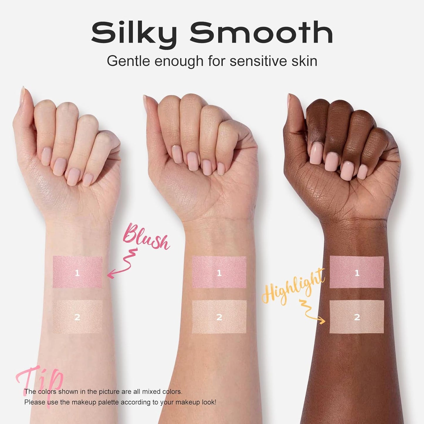 Color Nymph Powder Blush & Highlighter Makeup Set | Multi-Purpose Highlighter Palette | Highly Pigmented Soft Shimmer Face Blush Powder Palette | Vegan & Cruelty-Free, Mermaid Make up Design