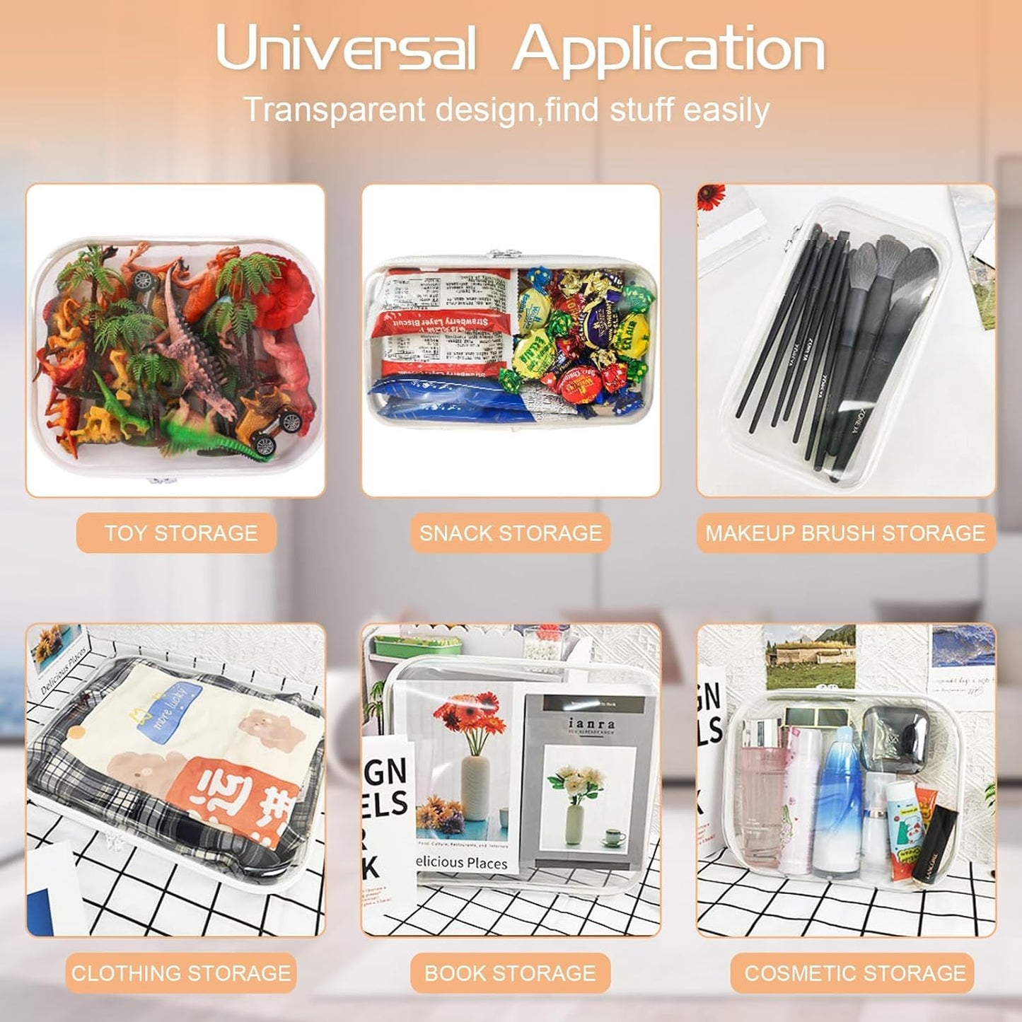 9 Pcs Clear Hard Zipper Case Hard Plastic Zipper Pouches Clear Shell Case Portable Travel Organizer Makeup Bag for Building Blocks Puzzles Cosmetics Makeup Supplies