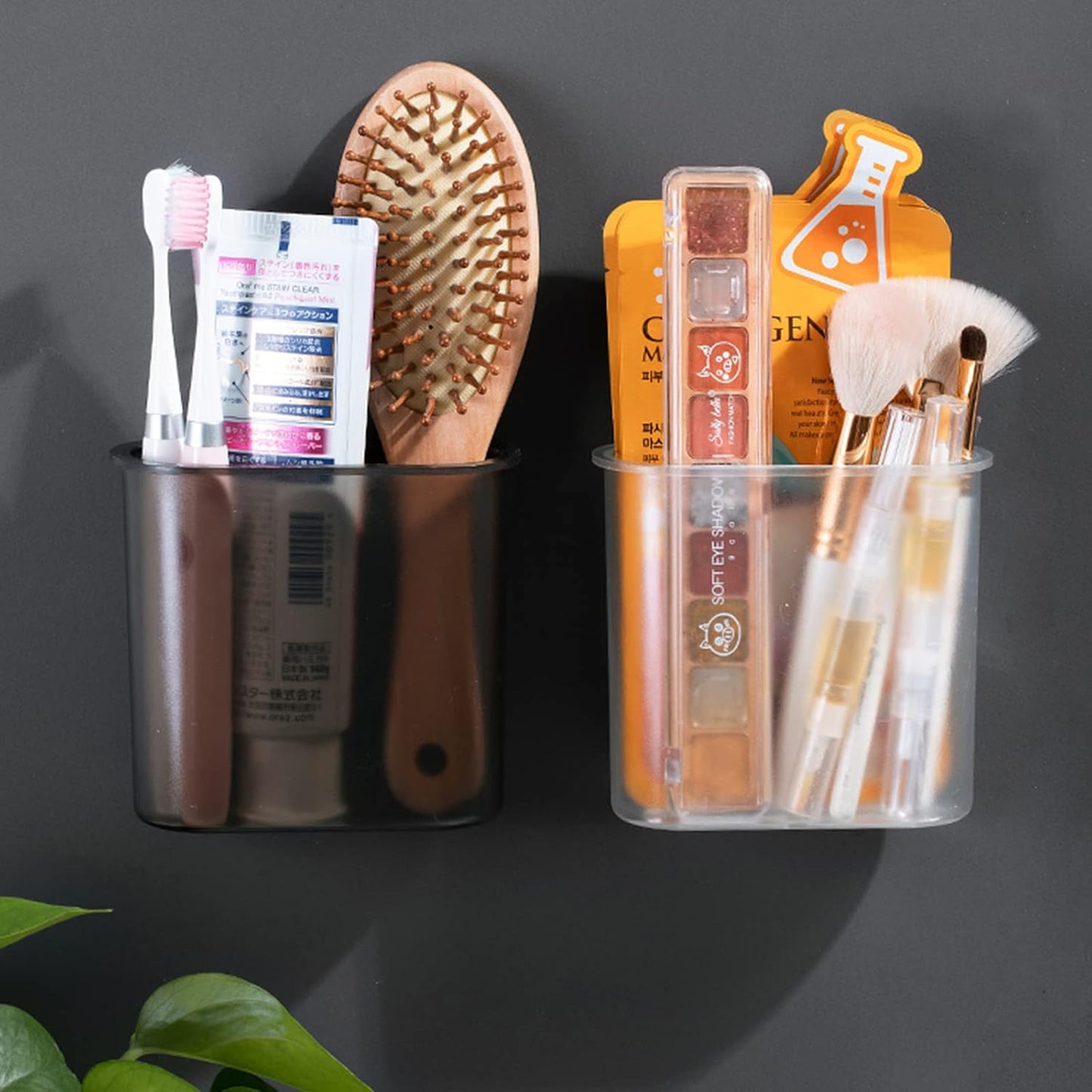 Toothbrush Holders Wall Mounted, Self Adhesive Tooth Brush Holder for Bathroom Electric Toothbrush Toothpaste Razor Bathroom Accessories(Clear)