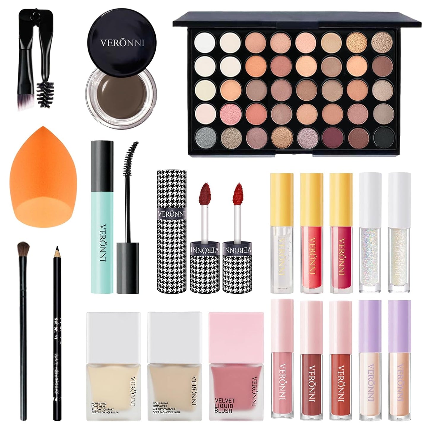 VERONNI Makeup Set,All In One Makeup Kit for Women Full Kit,Multipurpose Women's Makeup Sets,Beginners and Professionals Alike,Easy to Carry (Kit 011 (22pcs))