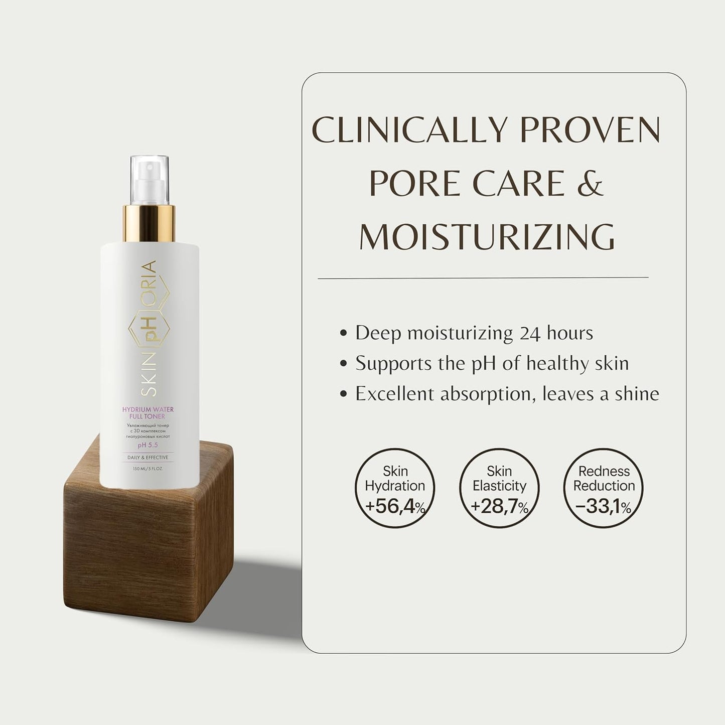 Hydrium Water Full Toner – pH 5.5 Balancing Face Toner with Hyaluronic Acid, Babassu Oil & Betaine – Instantly Hydrates & Revives Tired Skin – 150ml Spray Bottle