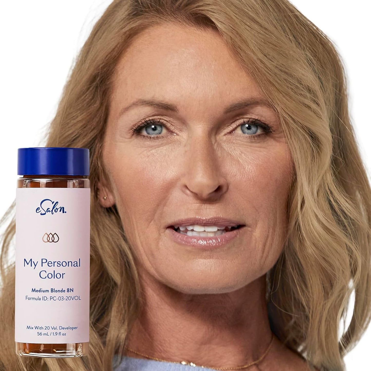 eSalon Permanent Hair Color & Hair Dye Complete Kit- Medium Blonde - Personal Colorist Kit for Up To 100% Gray Coverage for All Hair Types - Professional-Grade Ammonia-Free Hair Dye