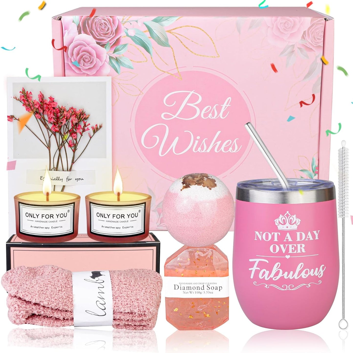 Birthday Gifts for Women - Gift baskets for Women Happy Birthday Gift for Women Friendship Ideas, Spa Self Care Gift for Her Sis Wife Home Bath and Body Works Care Package