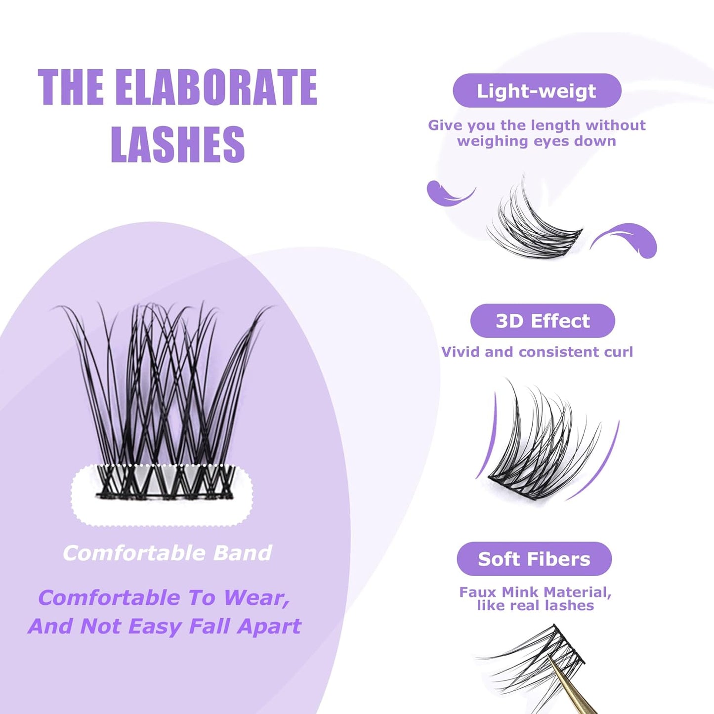 GAQQI Lash Clusters, Eyelash Clusters 120PCS C Curl Individual Lashes, Wispy Cluster Eyelash Extension 14mm Only, Natural Looking Cluster Lashes （GQ15, C Curl, 14mm)