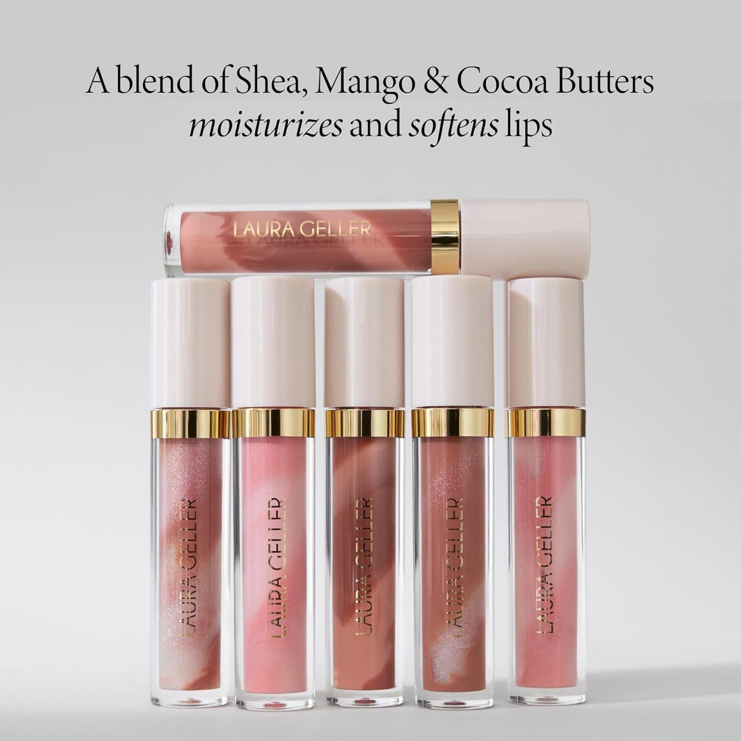 LAURA GELLER NEW YORK Italian Marble Glossy Lip Tint - Moisturizing Lip Gloss - Enriched with Shea, Mango and Cocoa Butters (02 Rosé Spritz)
