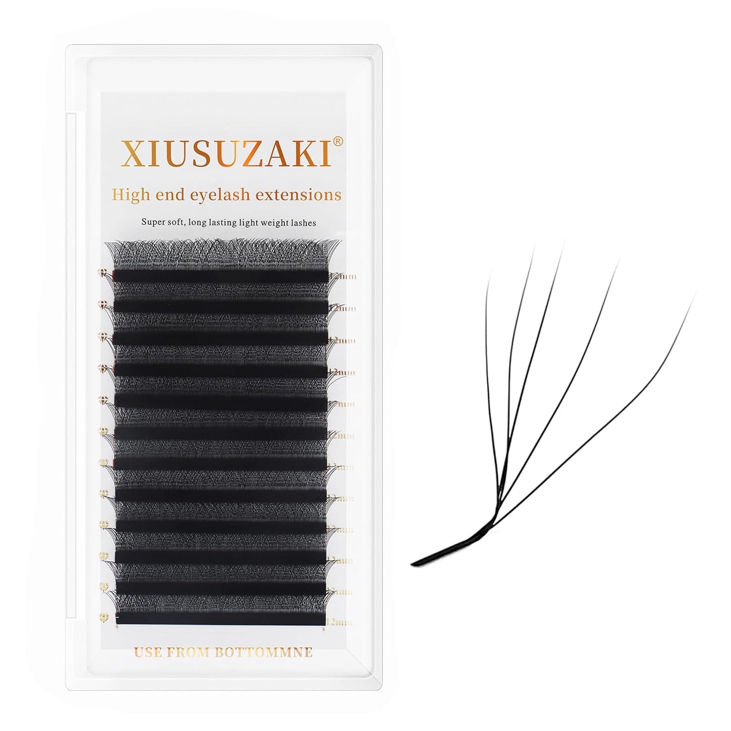 W Lash Extensions 5D Eyelash Extensions W Shape 0.07mm Thickness L Curl 11mm Premade Fans W Lashes Individual Lashes Matte Black 12 Rows False Eyelashes Volume Lashes(W-5D-0.07-L,11mm)