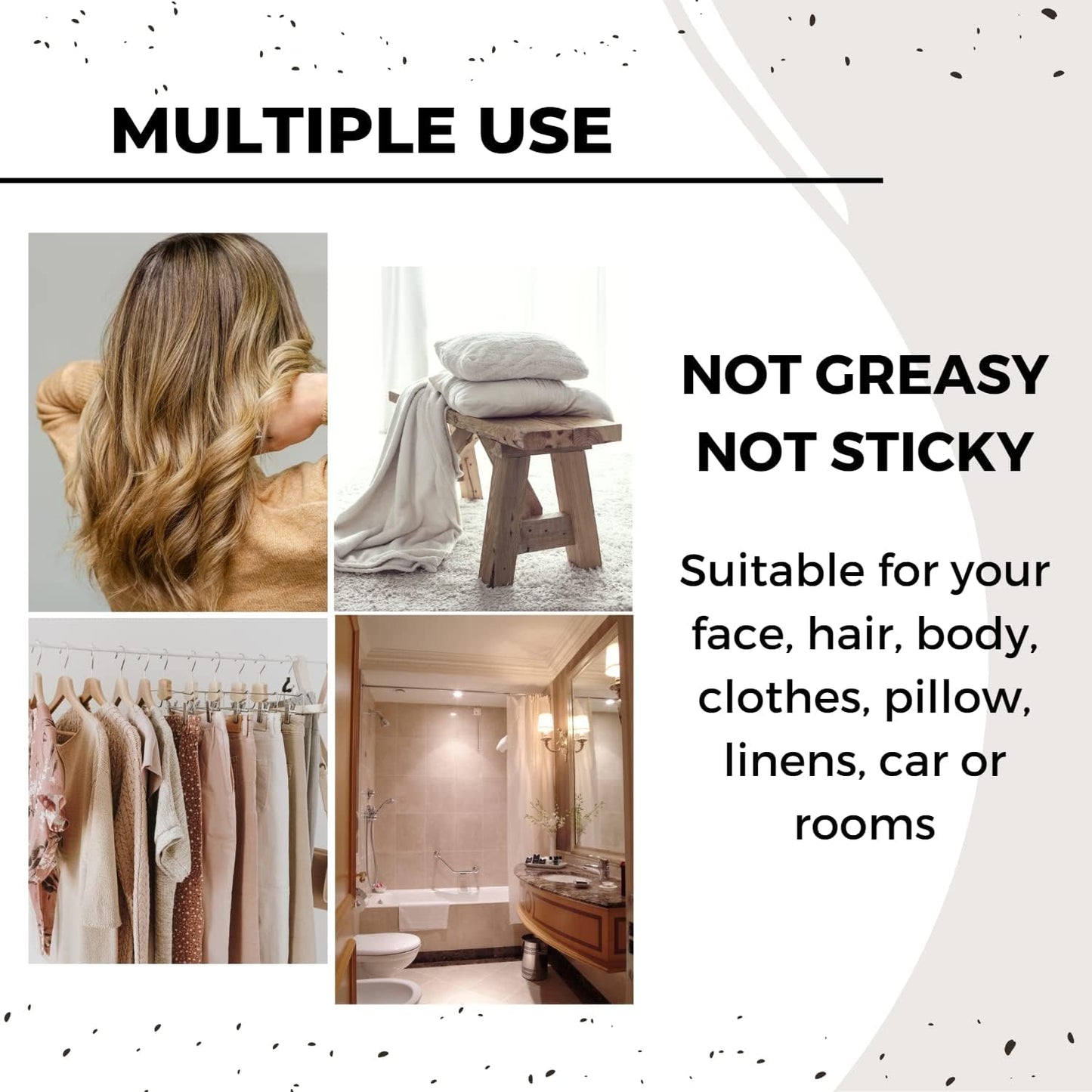 Benatu Lavender Sandalwood Essential Oil Blend Spray for Body and Hair, Multi-Use Natural Relax Scent Aromatherapy Room Mist for Pillow, Fabric, Bedding, Linen, Car 4 fl oz