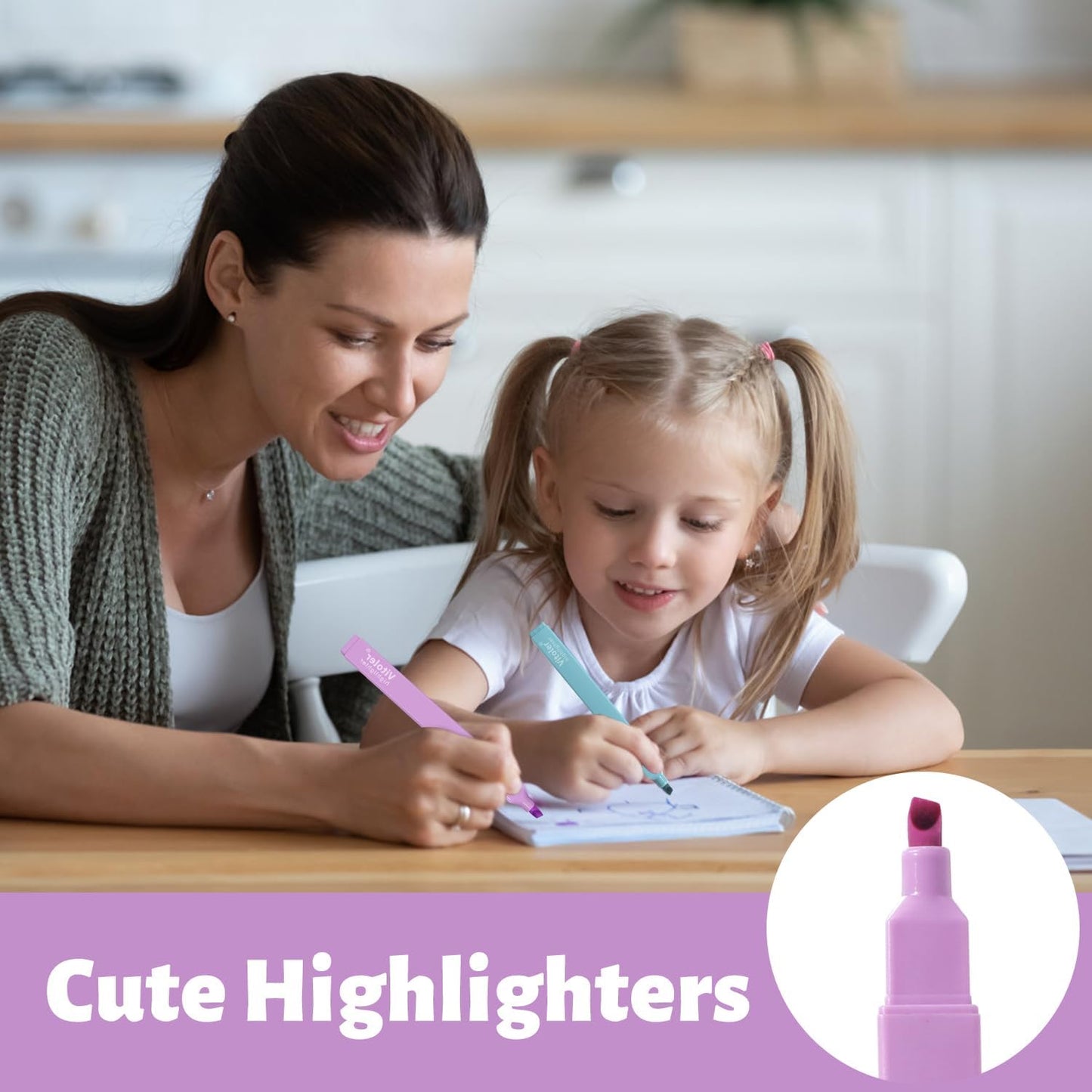 Vitoler Bible Highlighters,8 Colors Cute Highlighters with Chisel Tip for Bible Accessories School Office Supplies