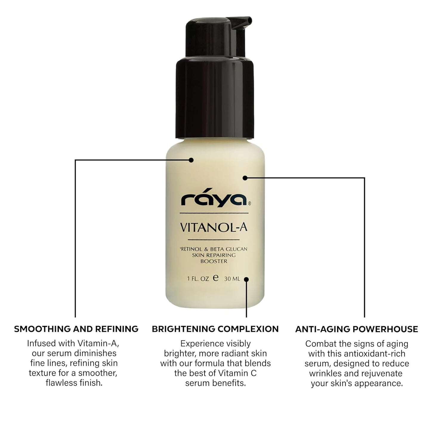 RAYA Vitanol - A (501) Serum for Face | Vitamin-A & Vitamin C Serum | Anti-Aging, Antioxidant Face | Skin Care for Oily Skin | Smoothing, Refining & Skin lightening