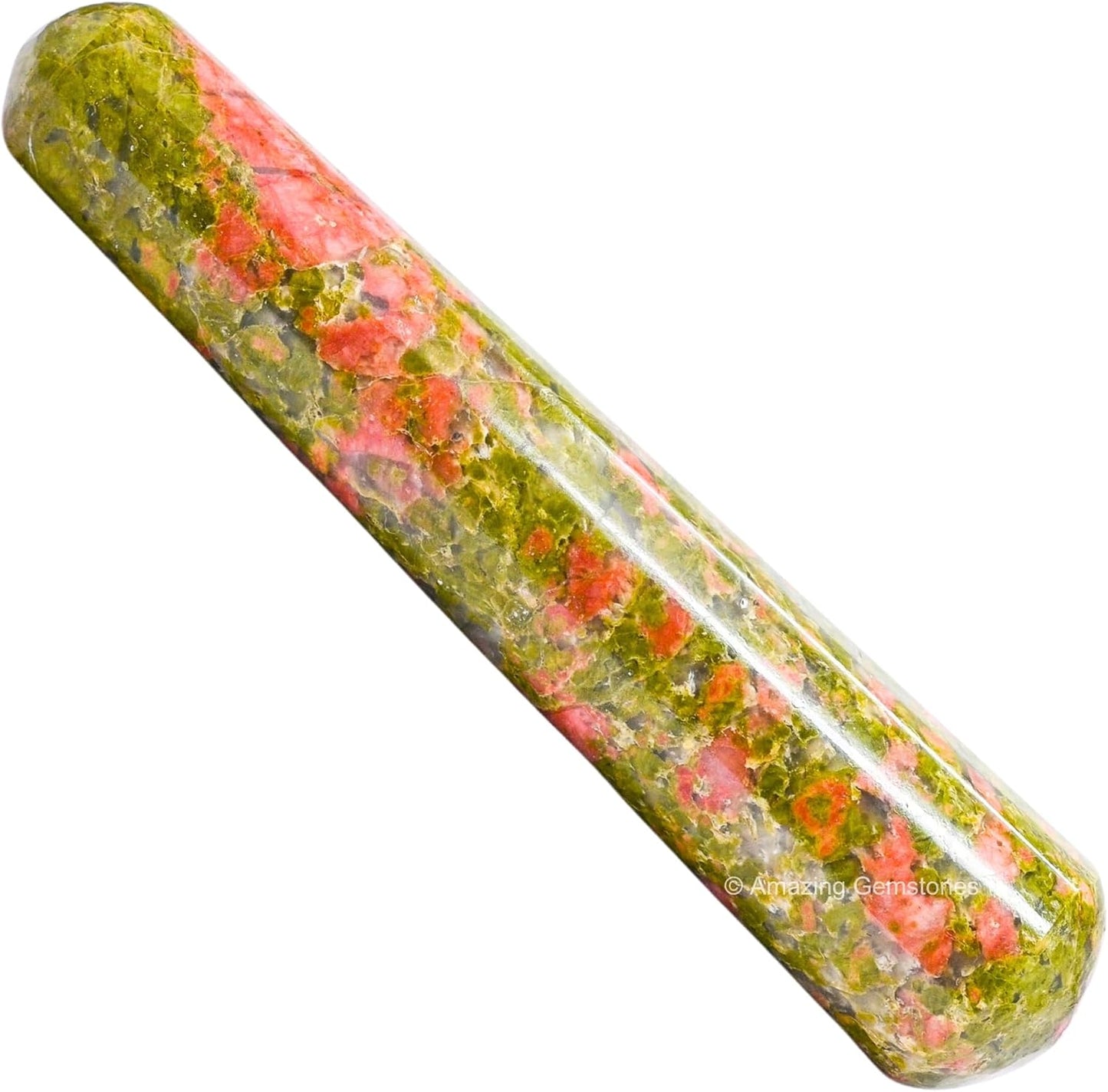Amazing Gemstone Unakite Crystal Wand Massage Stick - Pelvic Wand Gua Sha for Adults - Crystals and Healing Stones Massage Wands for Adults Gifts (Smooth)