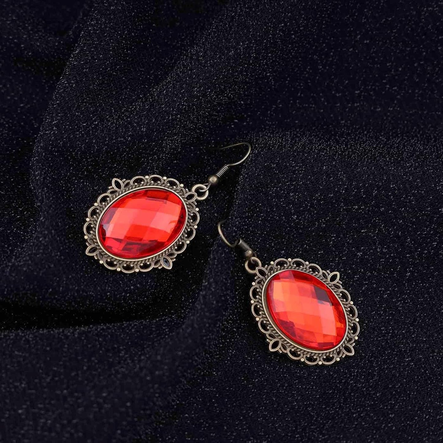 Vintage Black Crystal Drop Earrings Oval Onyx Dangle Earrings Large Onyx Stud Earrings Black Gem Hook Earrings Jewelry for Women and Girls