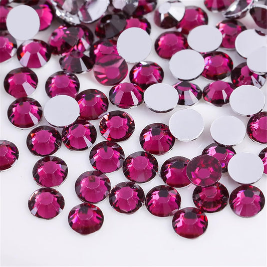 1000 Pieces SS20 5mm Flatback Rhinestones Clear Glass Round Gems Crystals for Nail Art DIY Crafts Clothes Shoes Bags （Grape Purple）