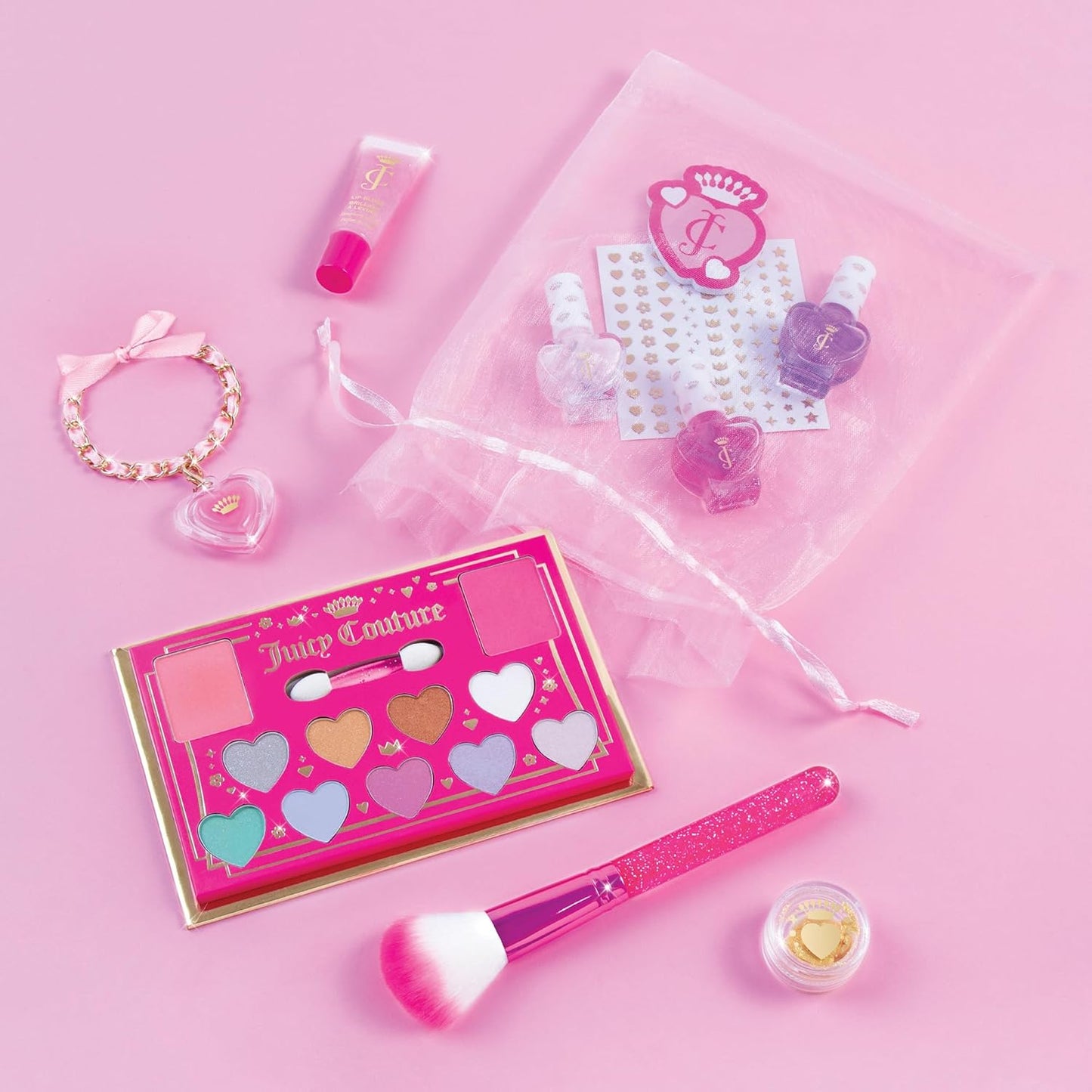 Make It Real: Juicy Couture Luxe Cosmetic Set - Lip Gloss Charm Bracelet, Nail Polish, Eyeshadow, Head to Toe Glam, Makeup Kit, Girls & Kids Ages 8+