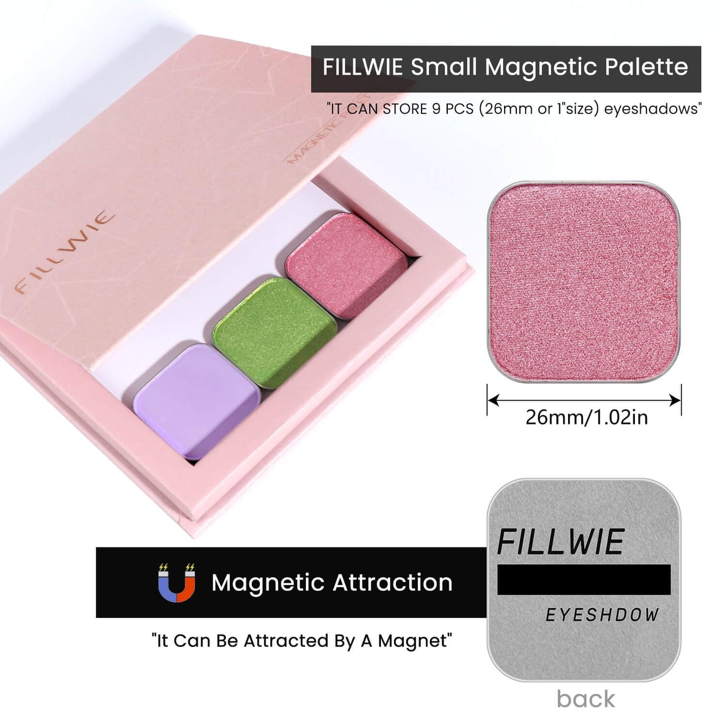 3-Color Eyeshadow Combo Pack – Matte & Shimmer Neutral Shades,Powder, Highly Pigmented, Long-Lasting, Refills Pans for Custom Magnetic Palette