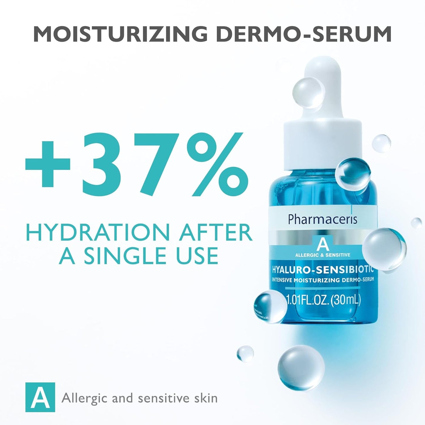 Intensive Moisturizing Serum - Instant Hydration Hyaluronic Acid, Prebiotic & Niacinamide Light Weight Moisturizer for Glow Skin, HYALURO-SENSIBIOTIC