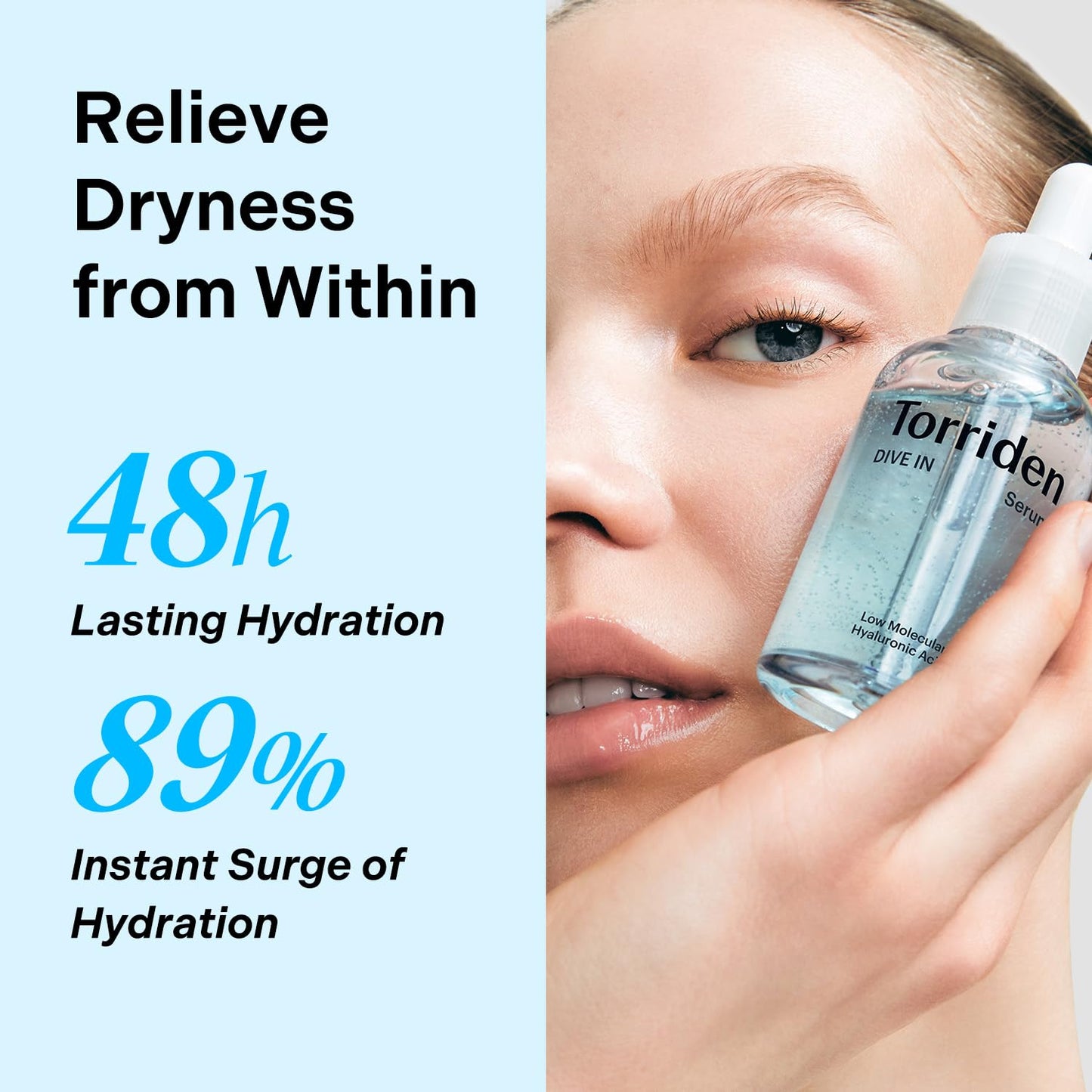 Torriden DIVE IN Serum 1.69 fl oz + refill pouch 1.69 fl oz | Deep Hydration to Get Glow Skin | Hyaluronic Acid, Panthenol, Allantoin | Korean Facial Serum