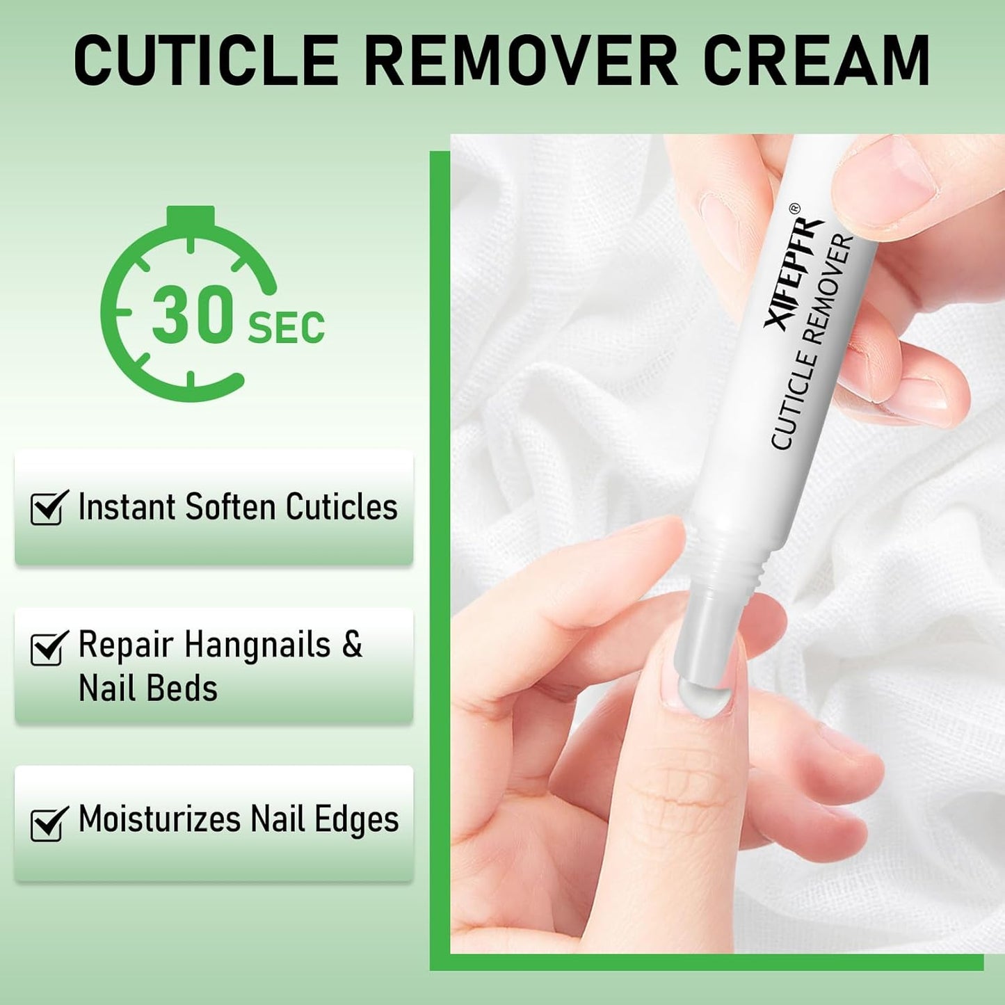 Cuticle Remover Kit, Cuticle Remover Cream, Cuticle Trimmer, Cuticle Pusher, Cuticle Nipper, Professional Cuticle Remover Tools Set, Stainless Steel Manicure Tools with 15ml Cuticle Softener