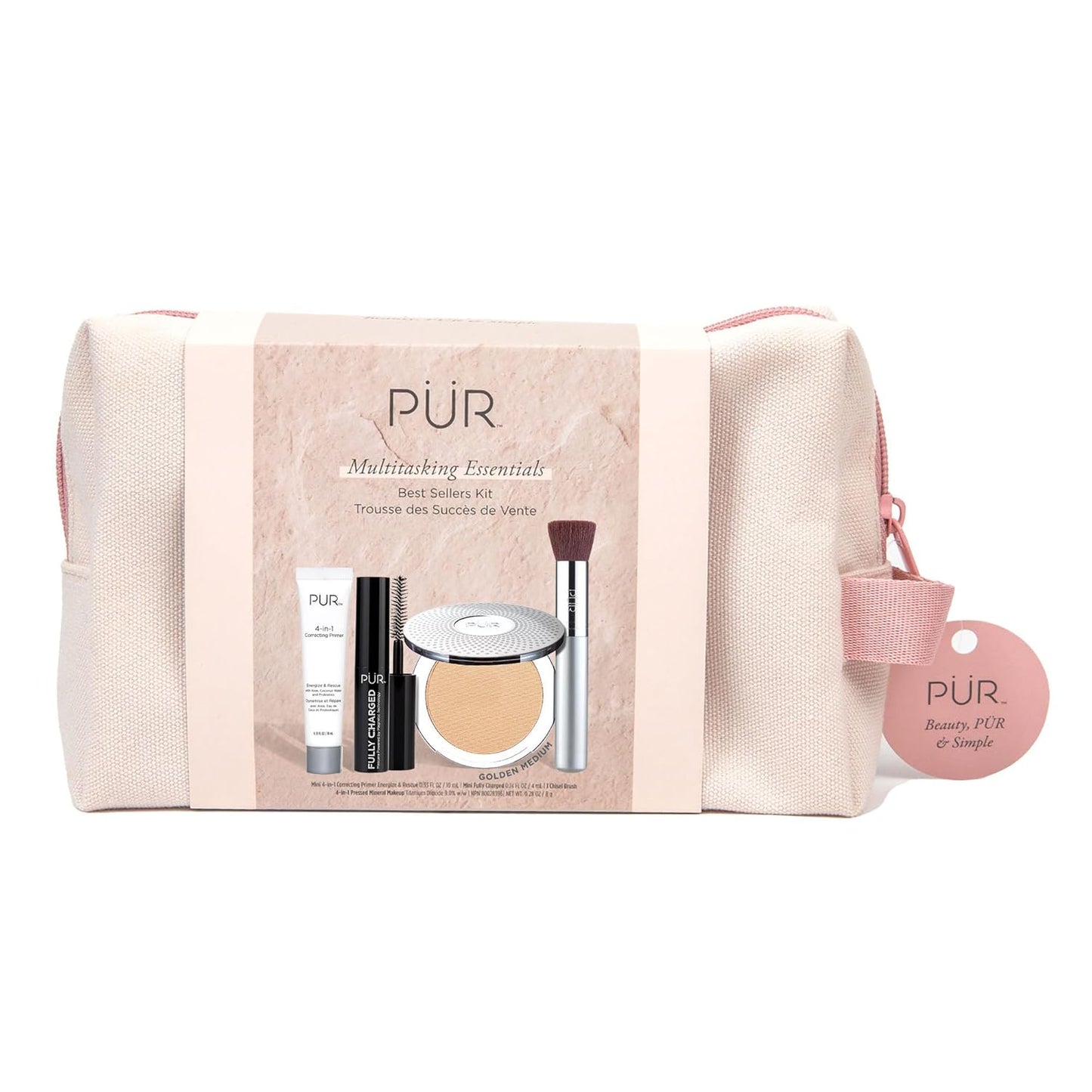 PÜR Beauty Multitasking Essentials Best Sellers Kit, Everyday Look Deluxe Kit, Condition & Moisturize Skin, Cruelty Free, Golden Medium