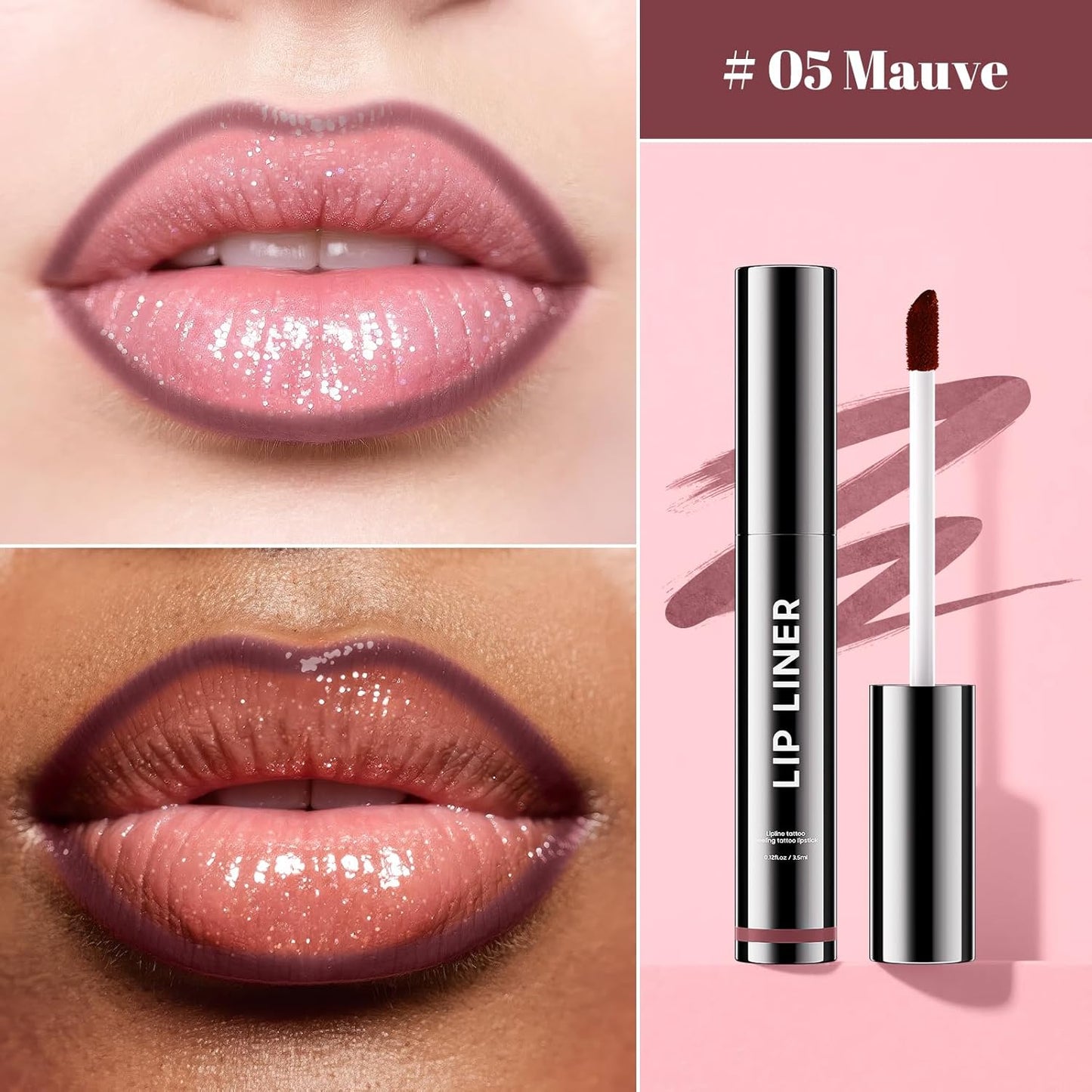 Lip Stain - Long Wear Tattoo Lip Liner, Waterproof & Transfer-proof Peel Off Lip Stain with Matte Finish, Lip Tint For All Skin Types, Great Gifts for Women (Mauve)