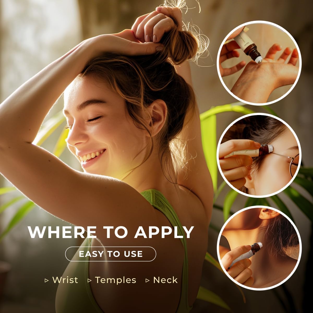 Gya Labs Lemongrass Essential Oil Roll on for Skin - Refreshing Aromatherapy for Outdoor Protection - 100% Pure Natural Lemongrass Oil Perfume Roller - Travel Size (0.34 Fl Oz)