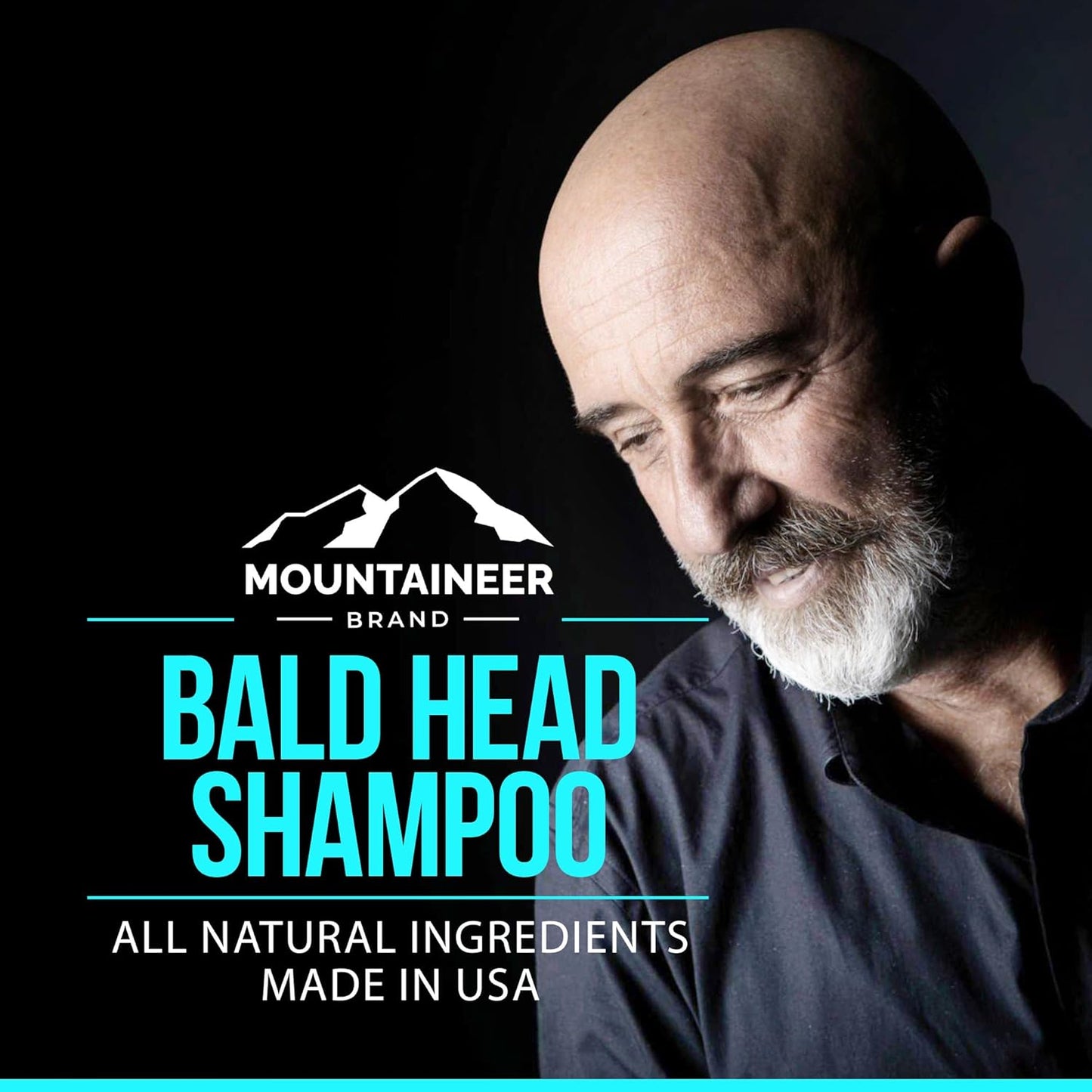 Mountaineer Brand Bald Head Shampoo for Men | All Natural Moisturizing/Hydrating Shaving Soap and Face Cleanser | For Daily Head/Scalp Care and Wash | Cleanse | Refreshing Natural Scent 4oz
