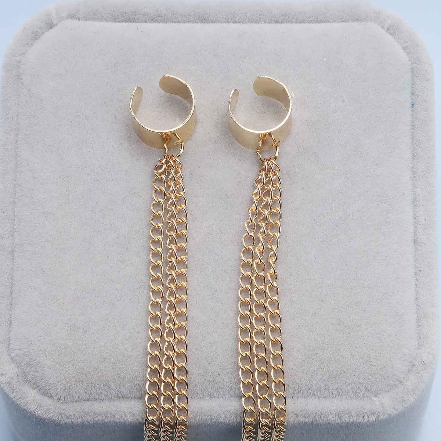 Boho Chain Tassel Earrings Gold Long Drop Dangle Earrings Dangle Chain Earrings Vintage Long Earrings Punk Earrings Jewelry for Women and Girls